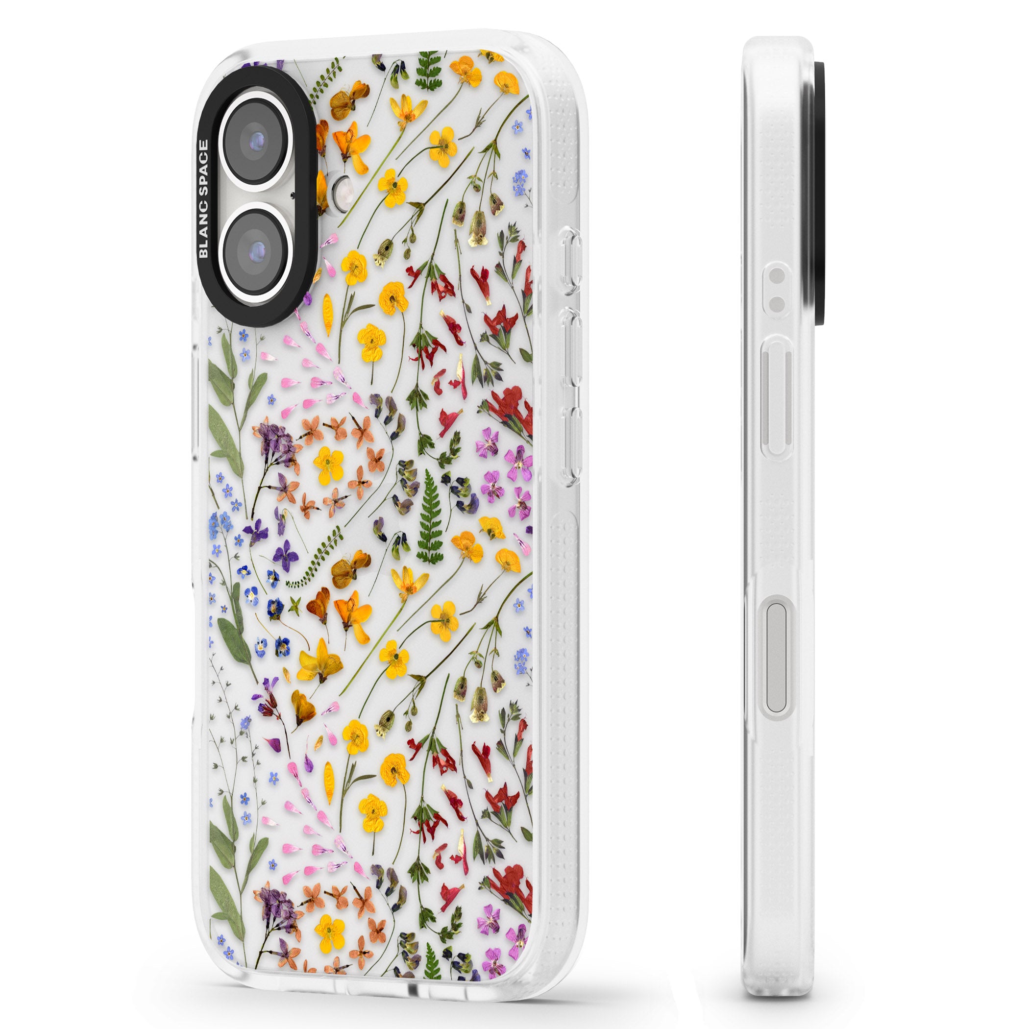 Wildflower iPhone 16 / 16 Plus Clear Case Impact Air - Blanc Space