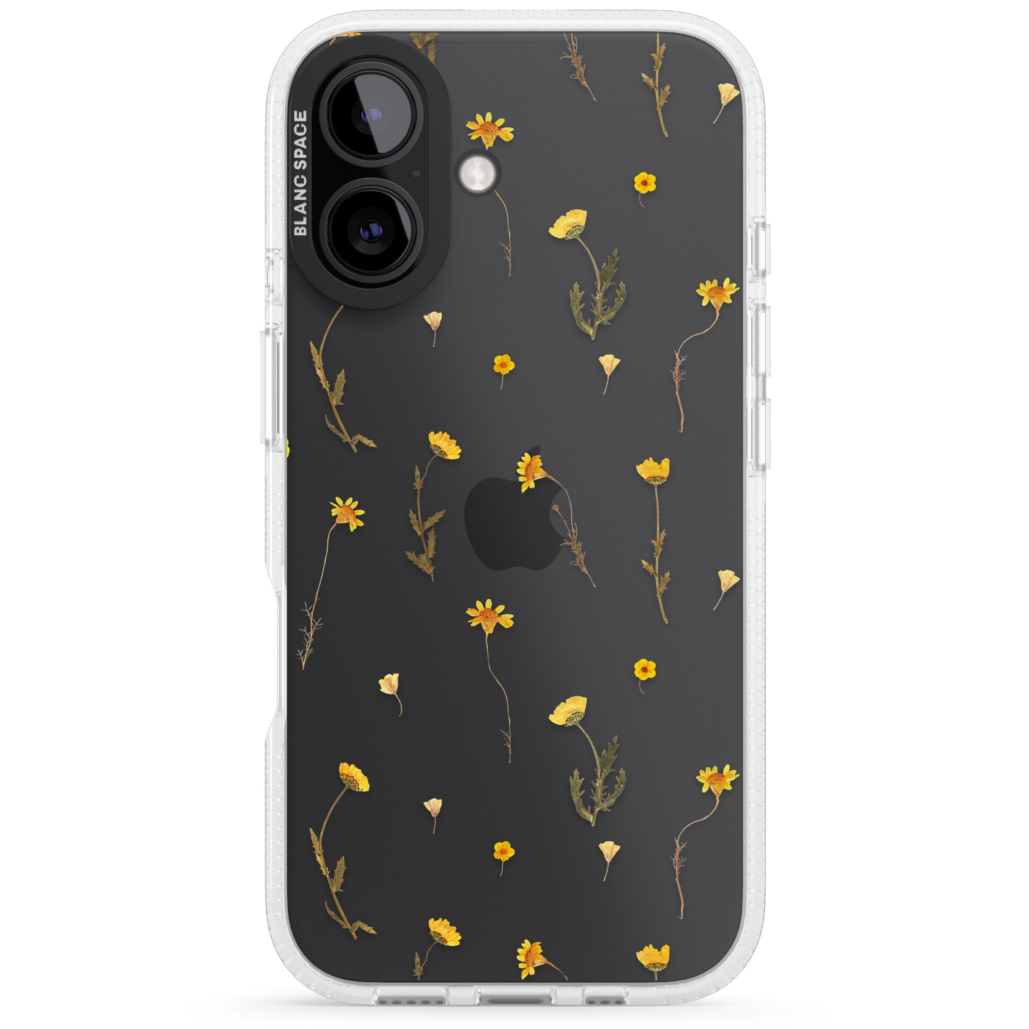 Mixed Yellow Flowers - Dried Flower-Inspired iPhone 16 / 16 Plus Clear Case Impact Air - Blanc Space