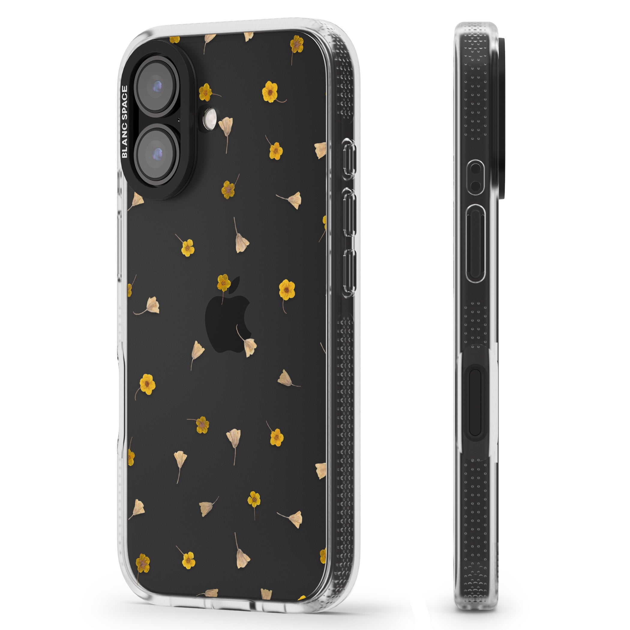 Small Flower Mix - Dried Flower-Inspired Design iPhone 16 / 16 Plus Clear Case Impact Air - Blanc Space