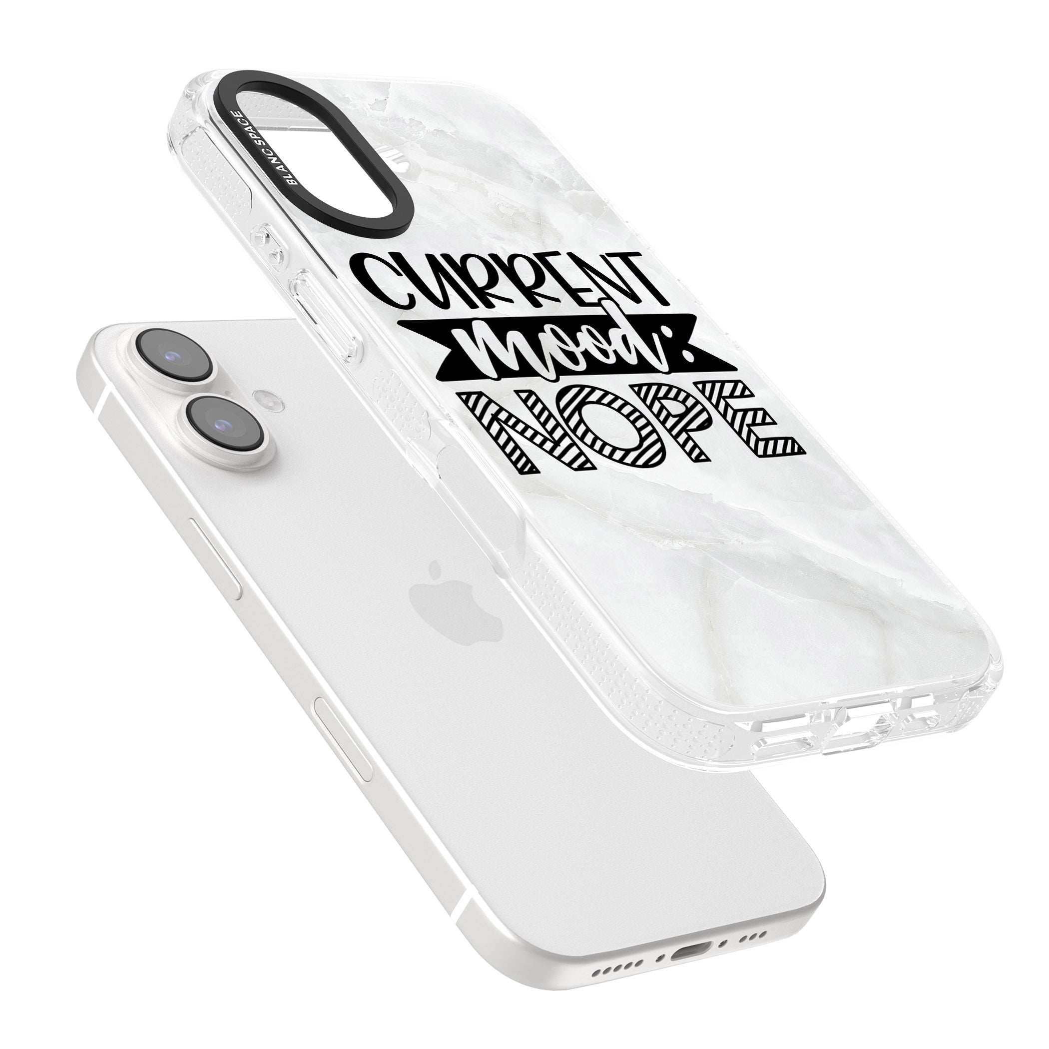 Current Mood NOPE iPhone 16 / 16 Plus Clear Case Impact Air - Blanc Space