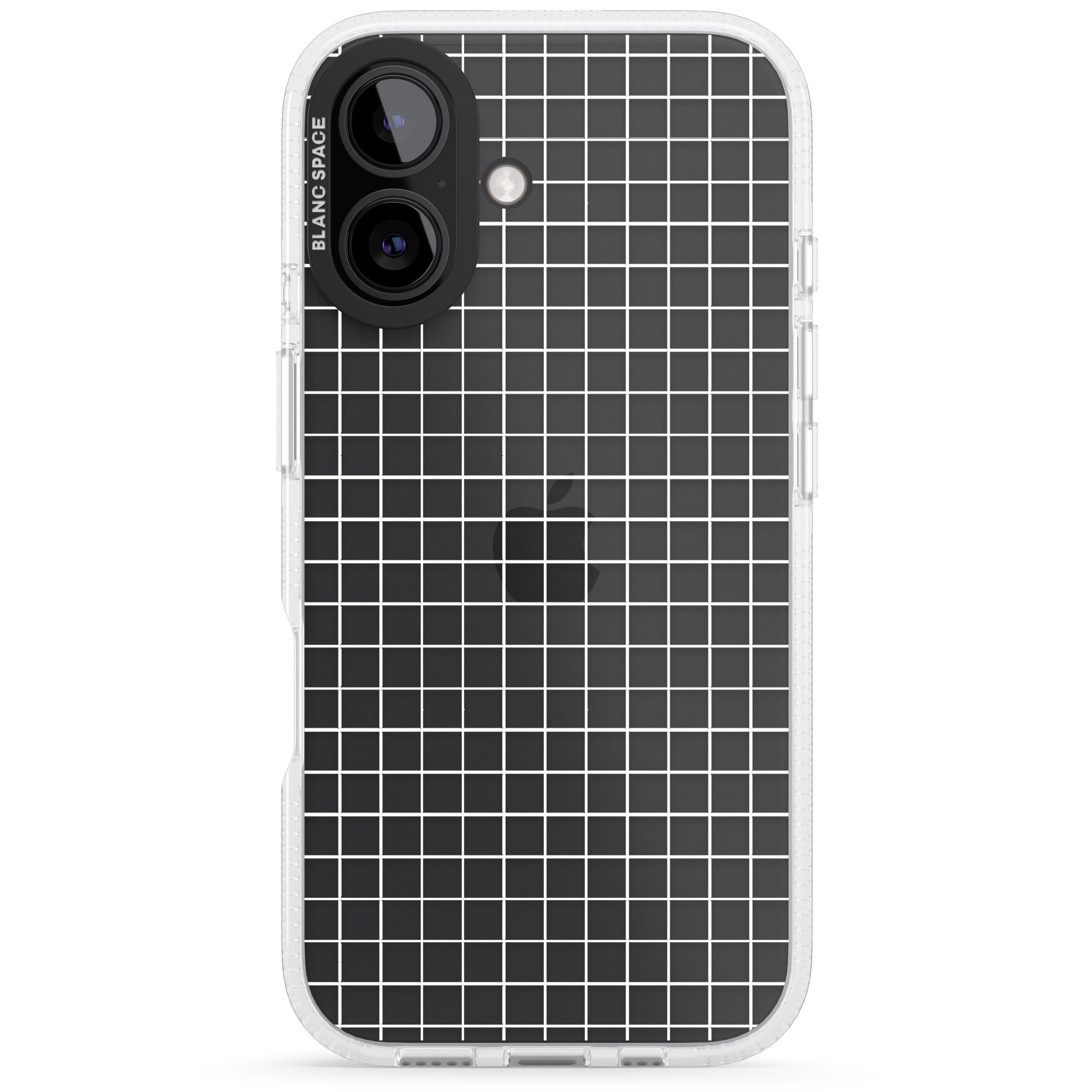 Simplistic Small Grid Designs White (Transparent) iPhone 16 / 16 Plus Clear Case Impact Air - Blanc Space