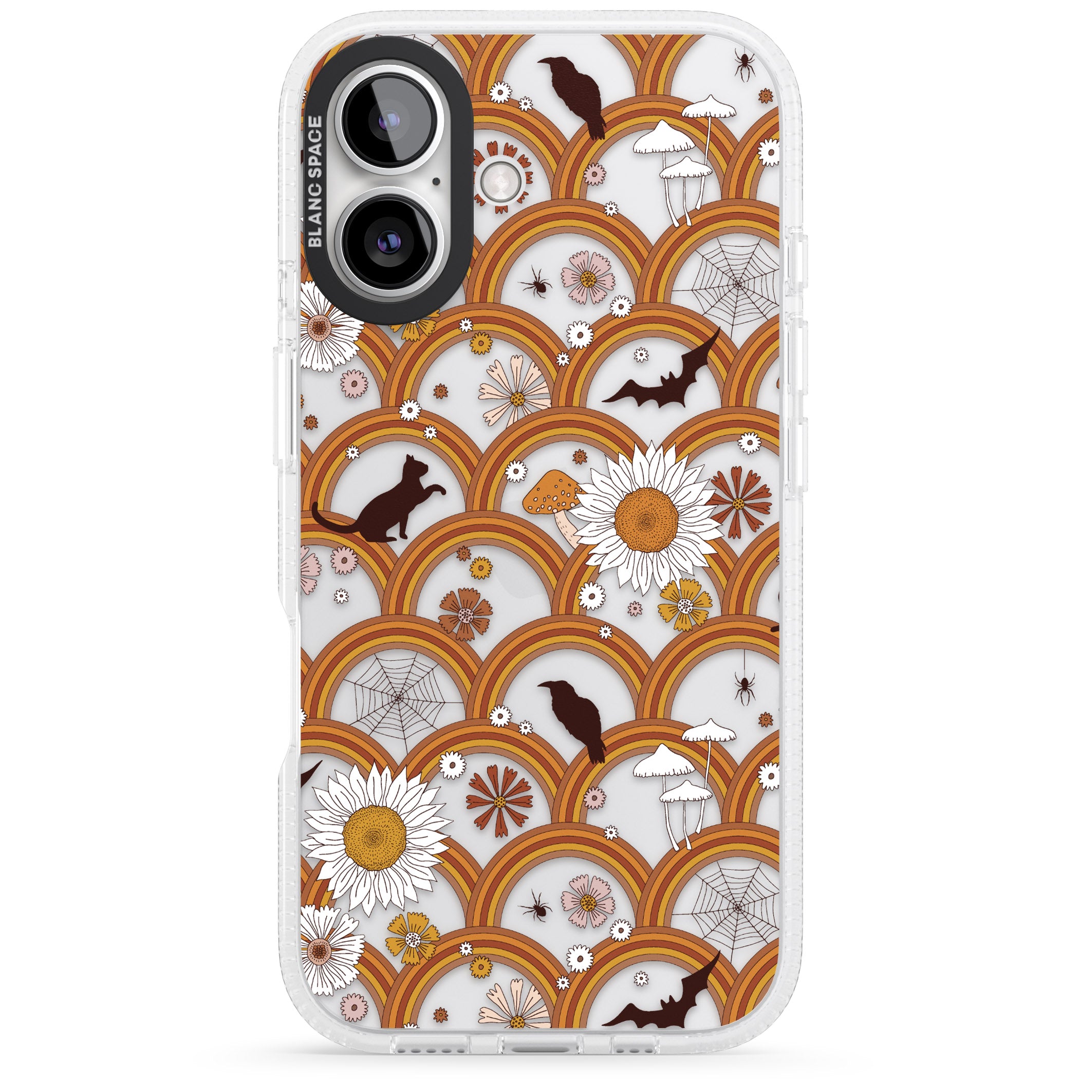 Halloween Rainbows iPhone 16 / 16 Plus Clear Case Impact Air - Blanc Space