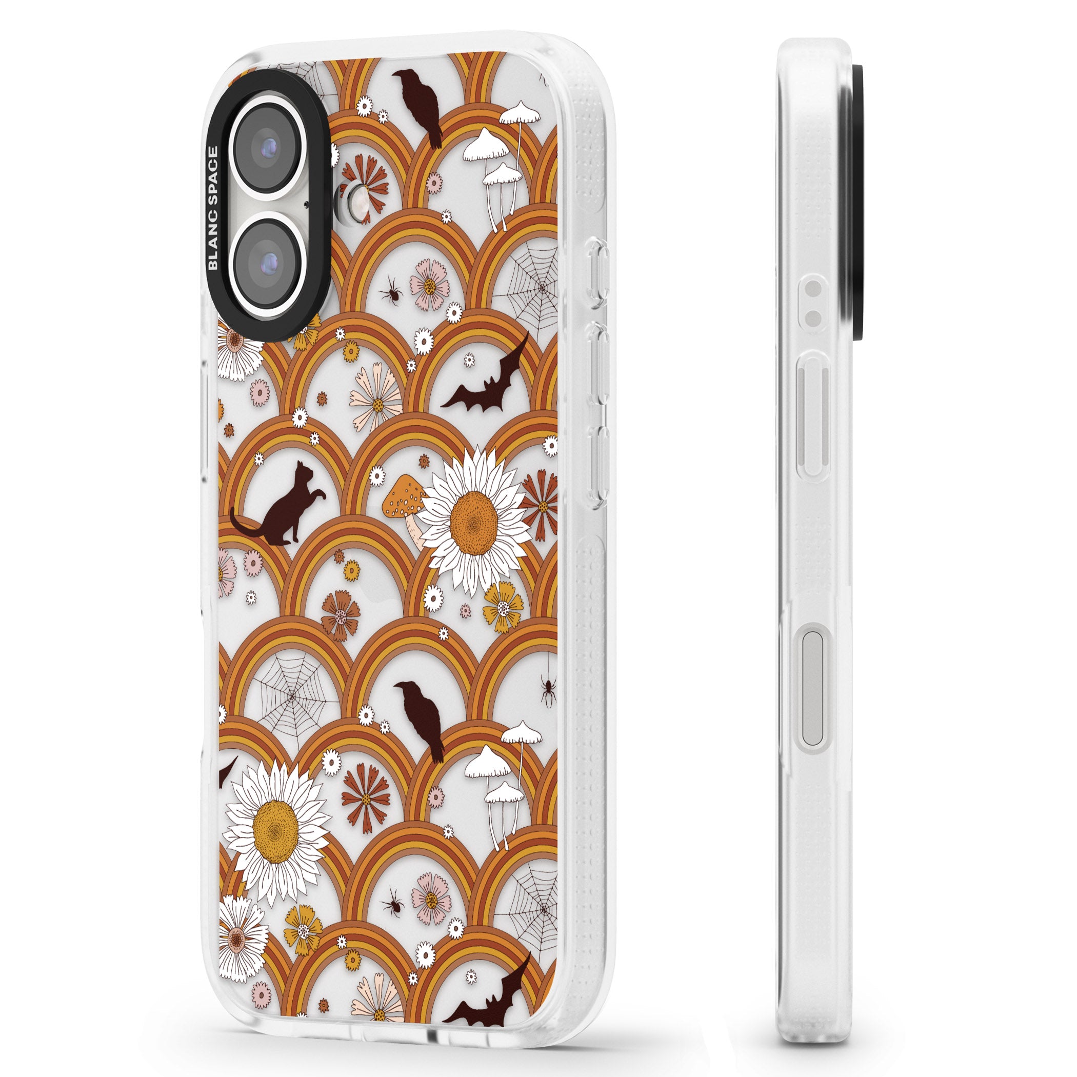 Halloween Rainbows iPhone 16 / 16 Plus Clear Case Impact Air - Blanc Space