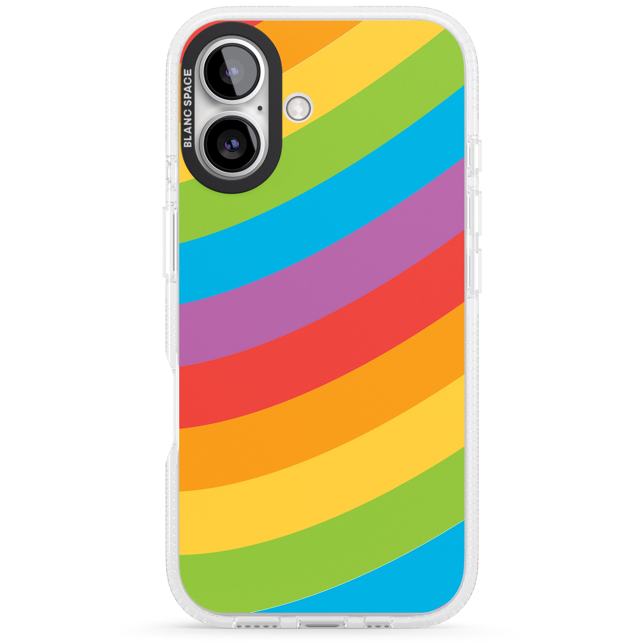 Lucky Rainbow iPhone 16 / 16 Plus Clear Case Impact Air - Blanc Space