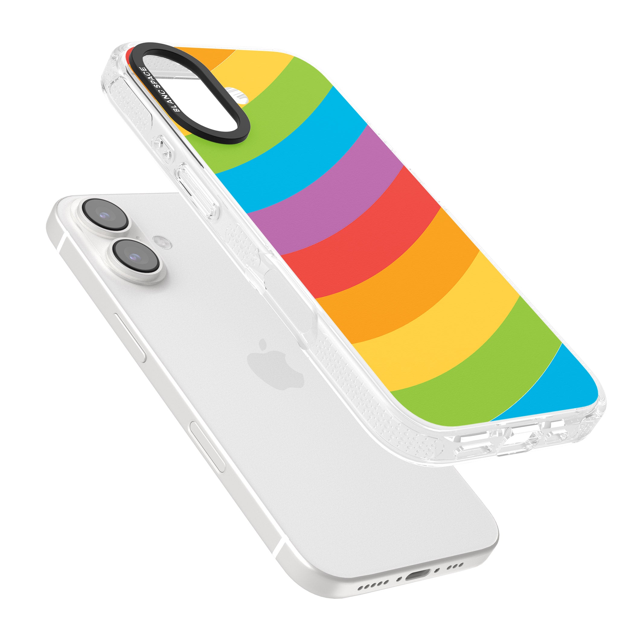 Lucky Rainbow iPhone 16 / 16 Plus Clear Case Impact Air - Blanc Space