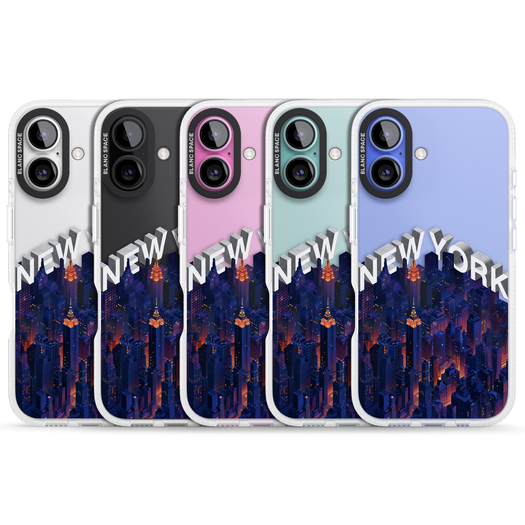 New York City iPhone 16 / 16 Plus Clear Case Impact Air - Blanc Space