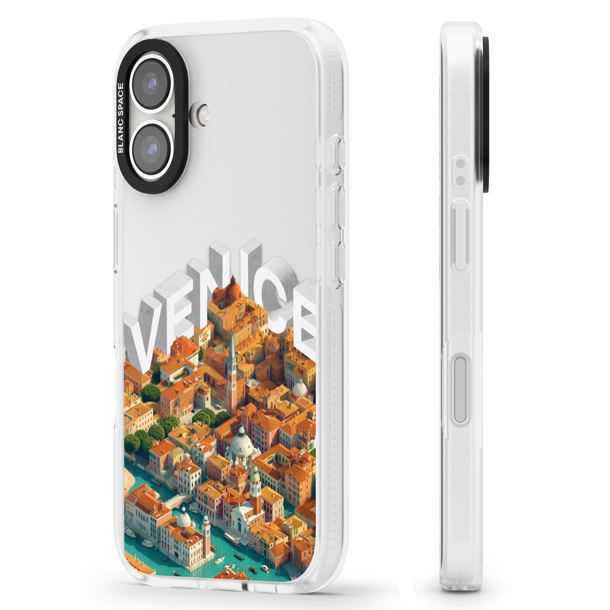 Venice iPhone 16 / 16 Plus Clear Case Impact Air - Blanc Space