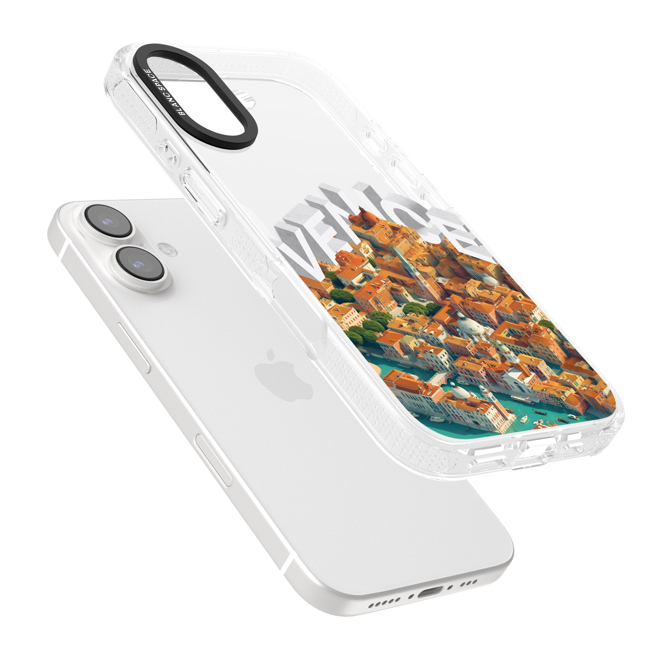 Venice iPhone 16 / 16 Plus Clear Case Impact Air - Blanc Space