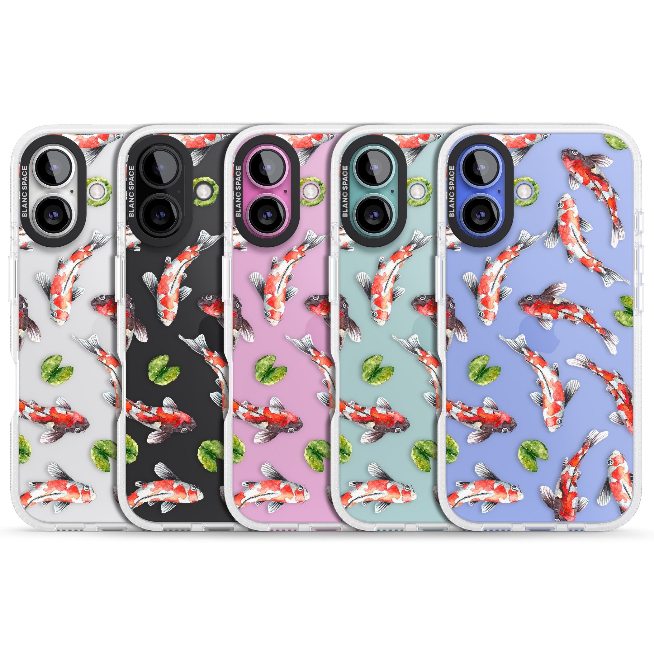 Koi Fish Japanese Watercolour iPhone 16 / 16 Plus Clear Case Impact Air - Blanc Space