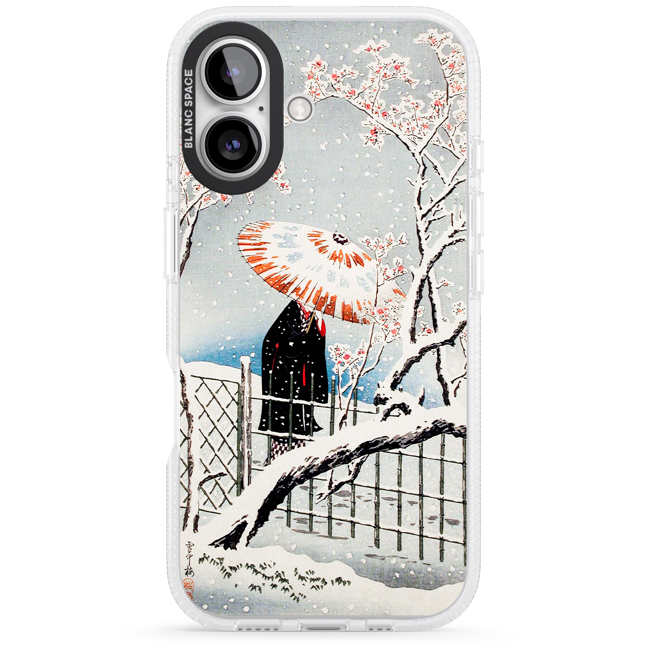 Plum Tree in Snow by Hiroaki Takahashi iPhone 16 / 16 Plus Clear Case Impact Air - Blanc Space