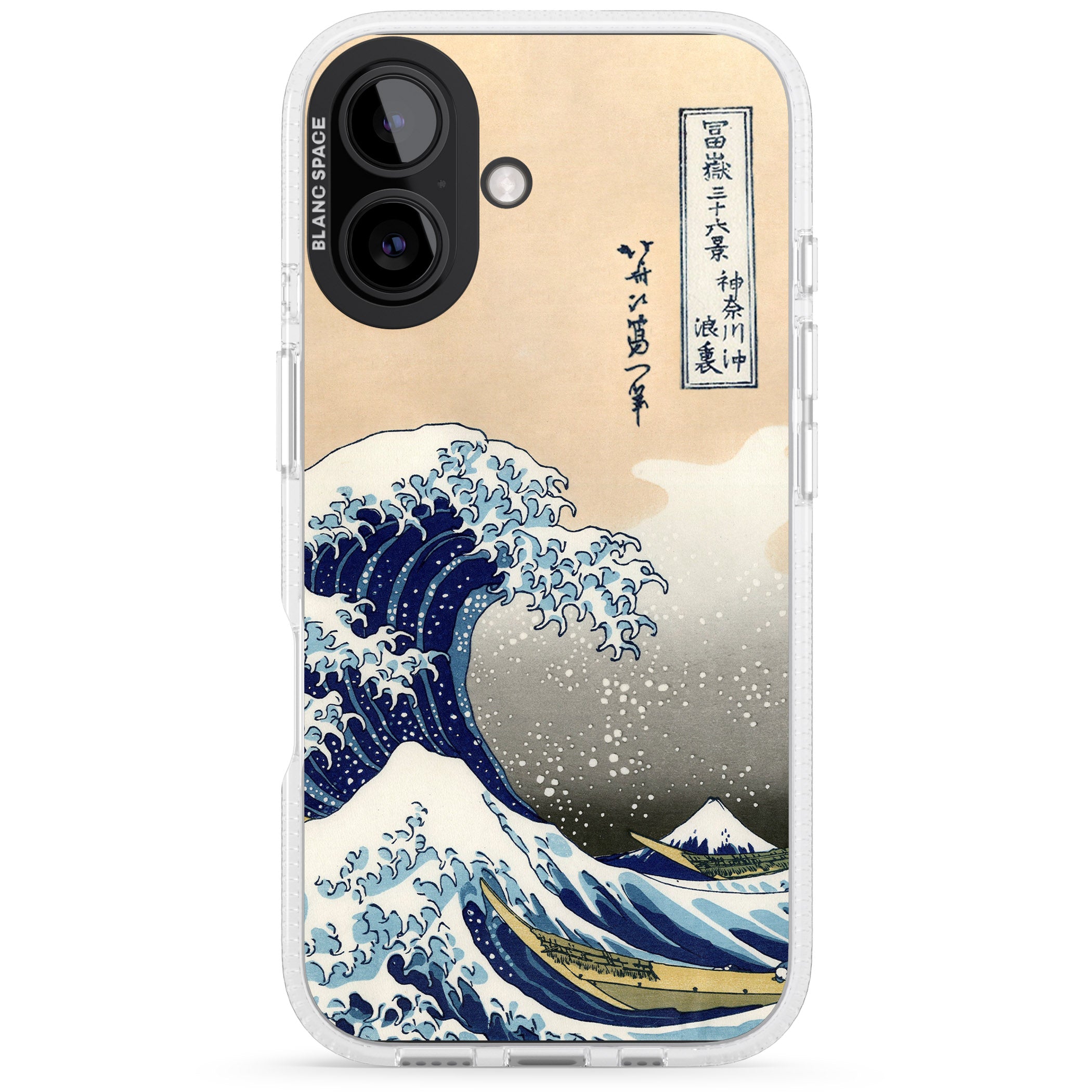 Great Wave iPhone 16 / 16 Plus Clear Case Impact Air - Blanc Space