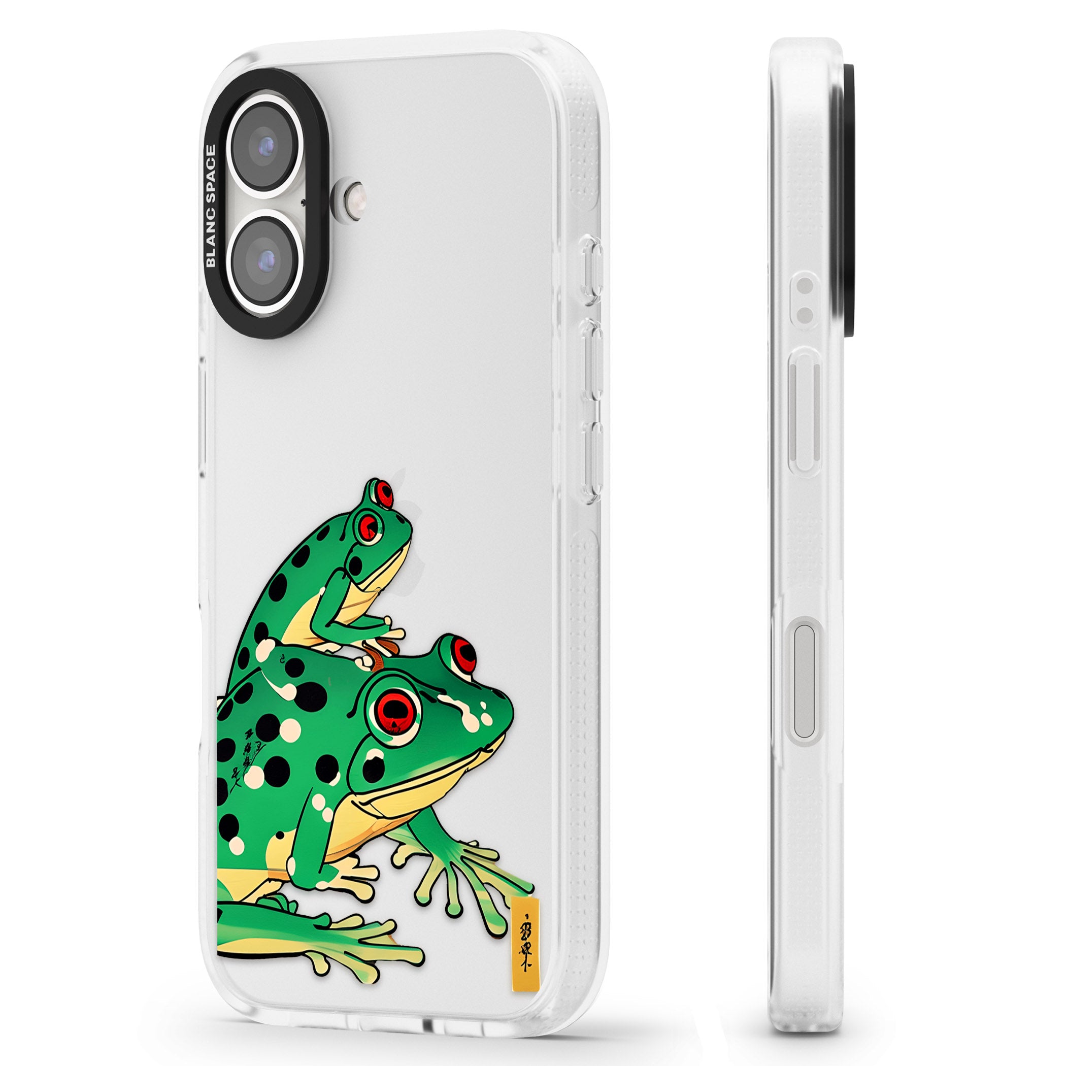 Matsumoto Hoji Frog Green iPhone 16 / 16 Plus Clear Case Impact Air - Blanc Space