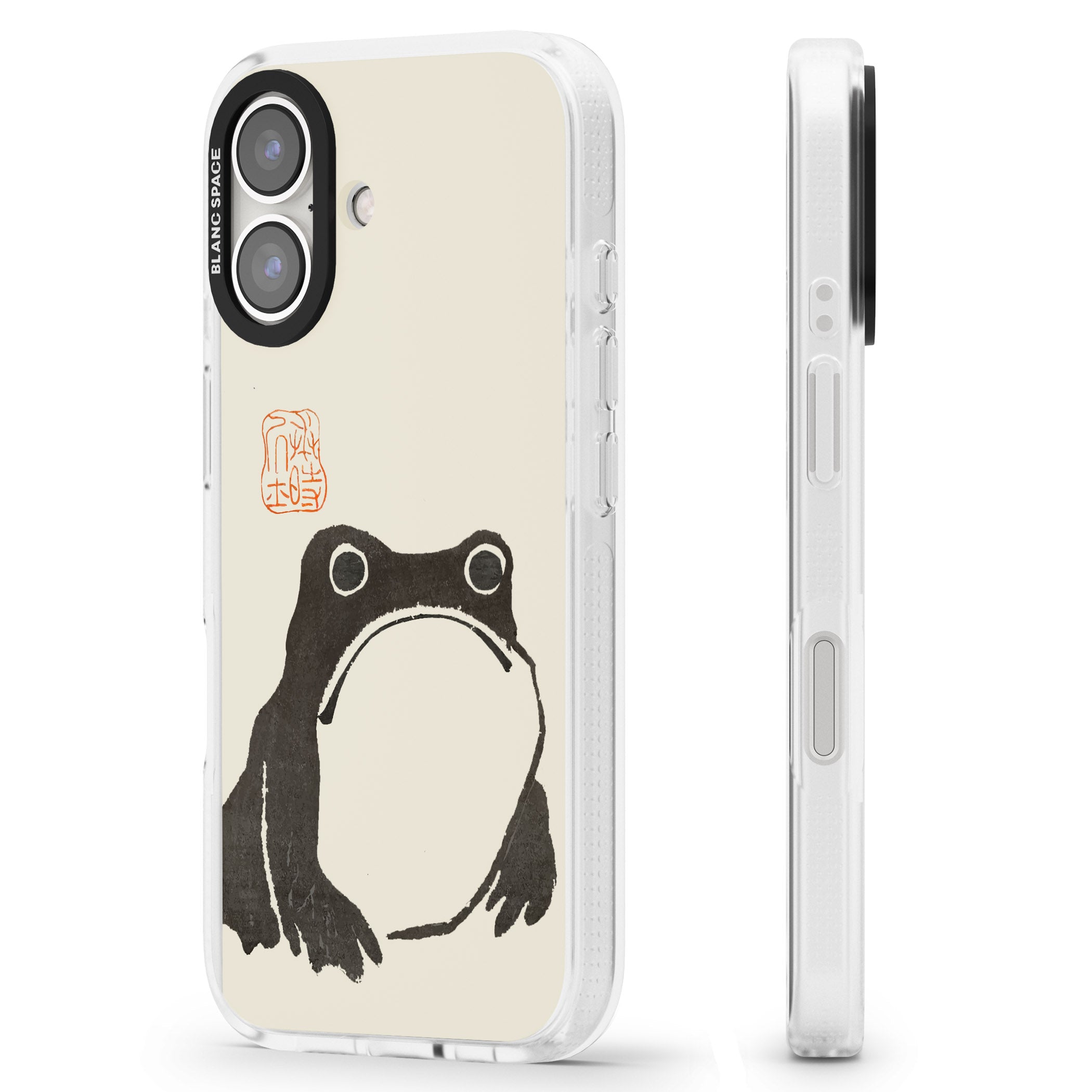 Matsumoto Hoji Frog iPhone 16 / 16 Plus Clear Case Impact Air - Blanc Space
