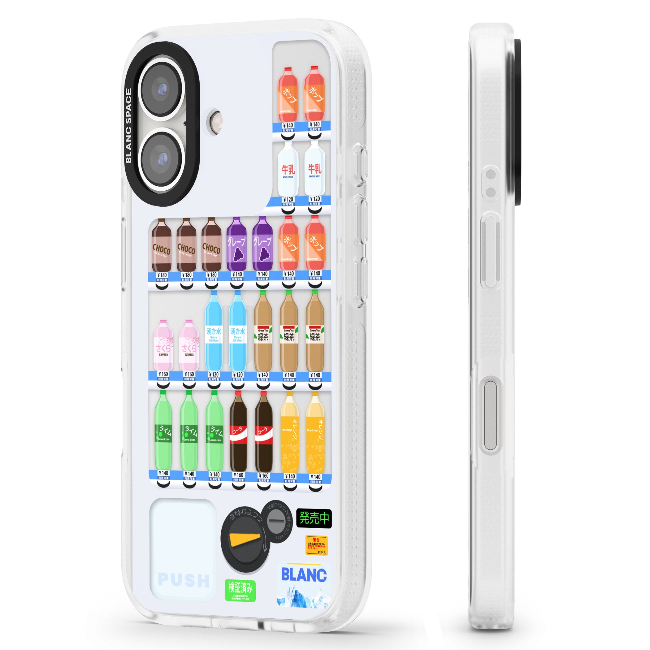 Japanese Vending Machine iPhone 16 / 16 Plus Clear Case Impact Air - Blanc Space