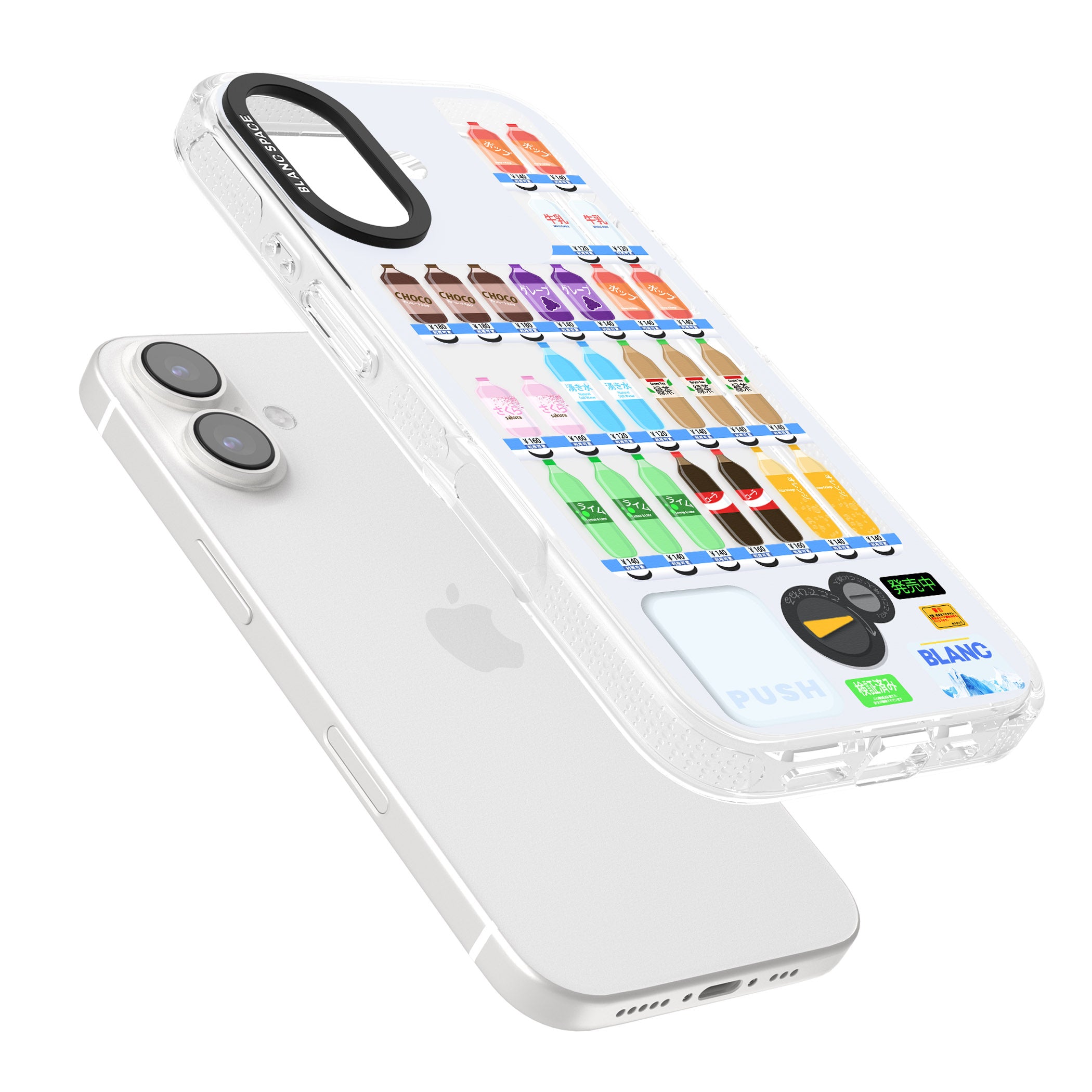 Japanese Vending Machine iPhone 16 / 16 Plus Clear Case Impact Air - Blanc Space