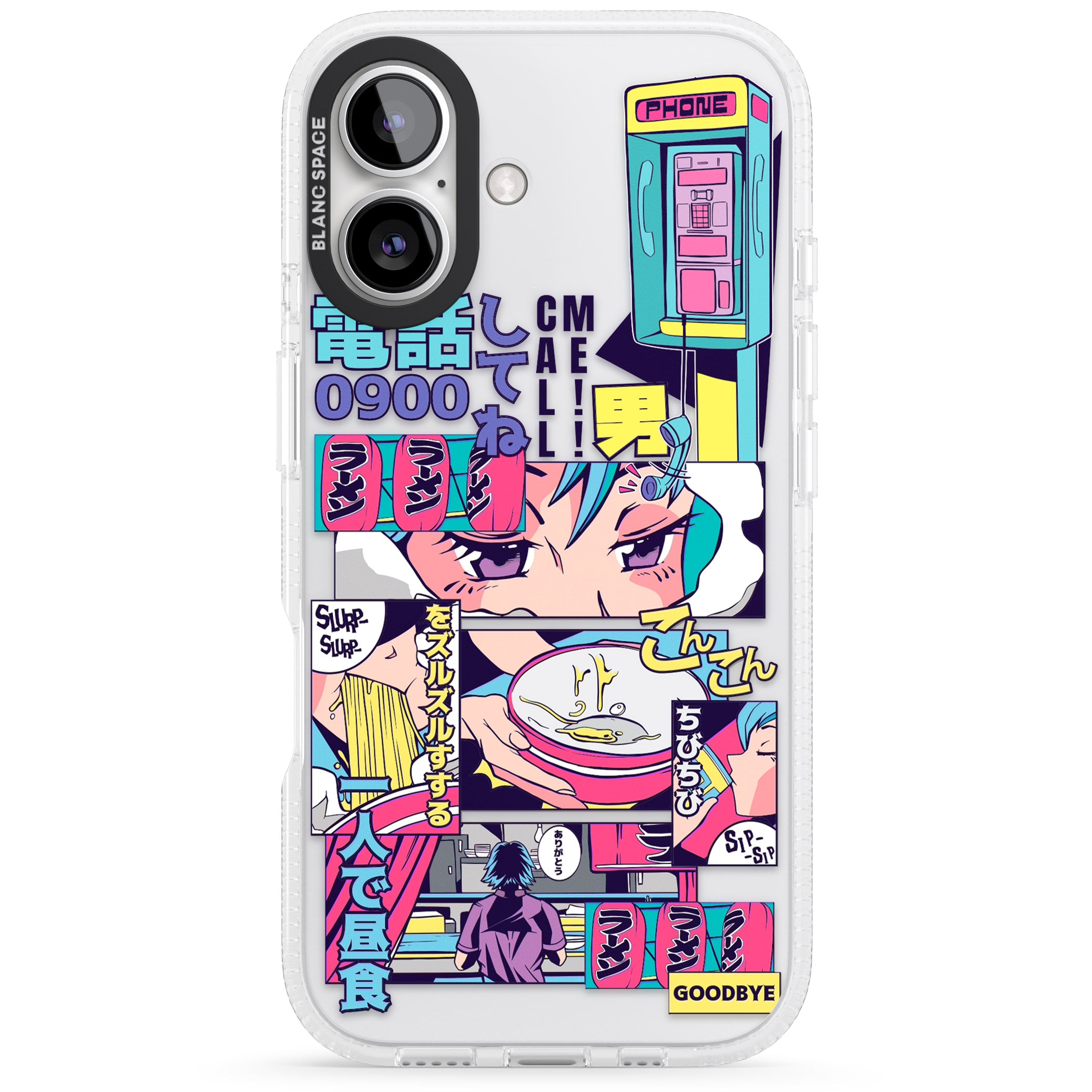 Vibrant Anime Comic iPhone 16 / 16 Plus Clear Case Impact Air - Blanc Space