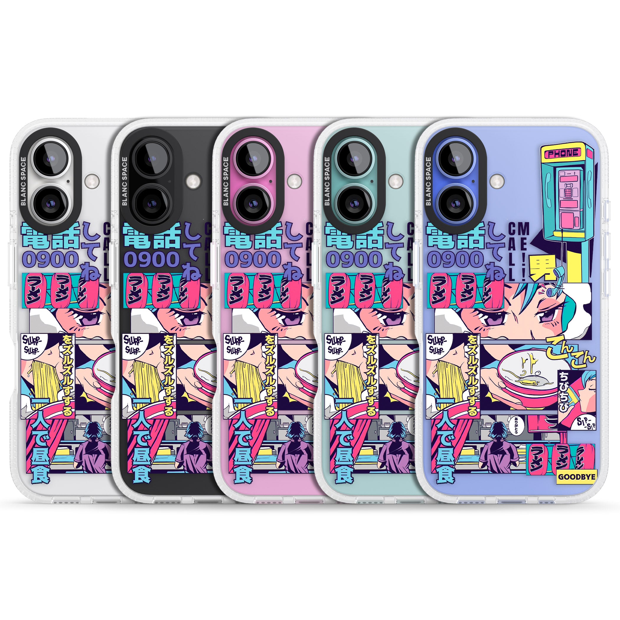 Vibrant Anime Comic iPhone 16 / 16 Plus Clear Case Impact Air - Blanc Space