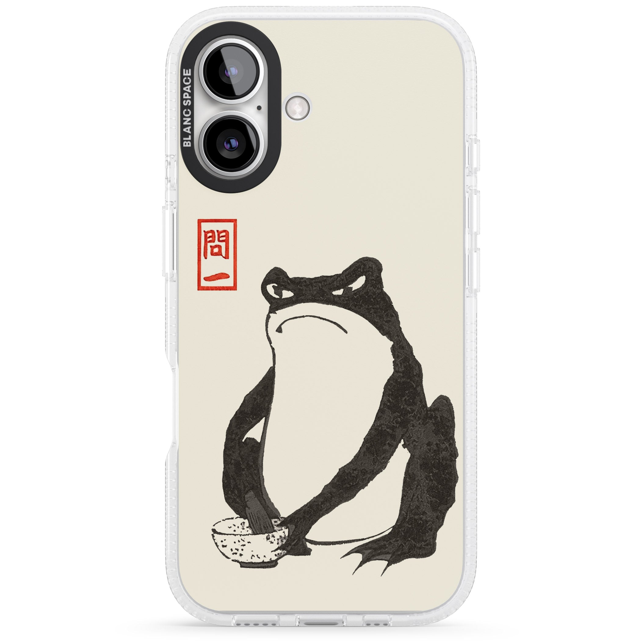 Matsumoto Hoji Grumpy Toad iPhone 16 / 16 Plus Clear Case Impact Air - Blanc Space