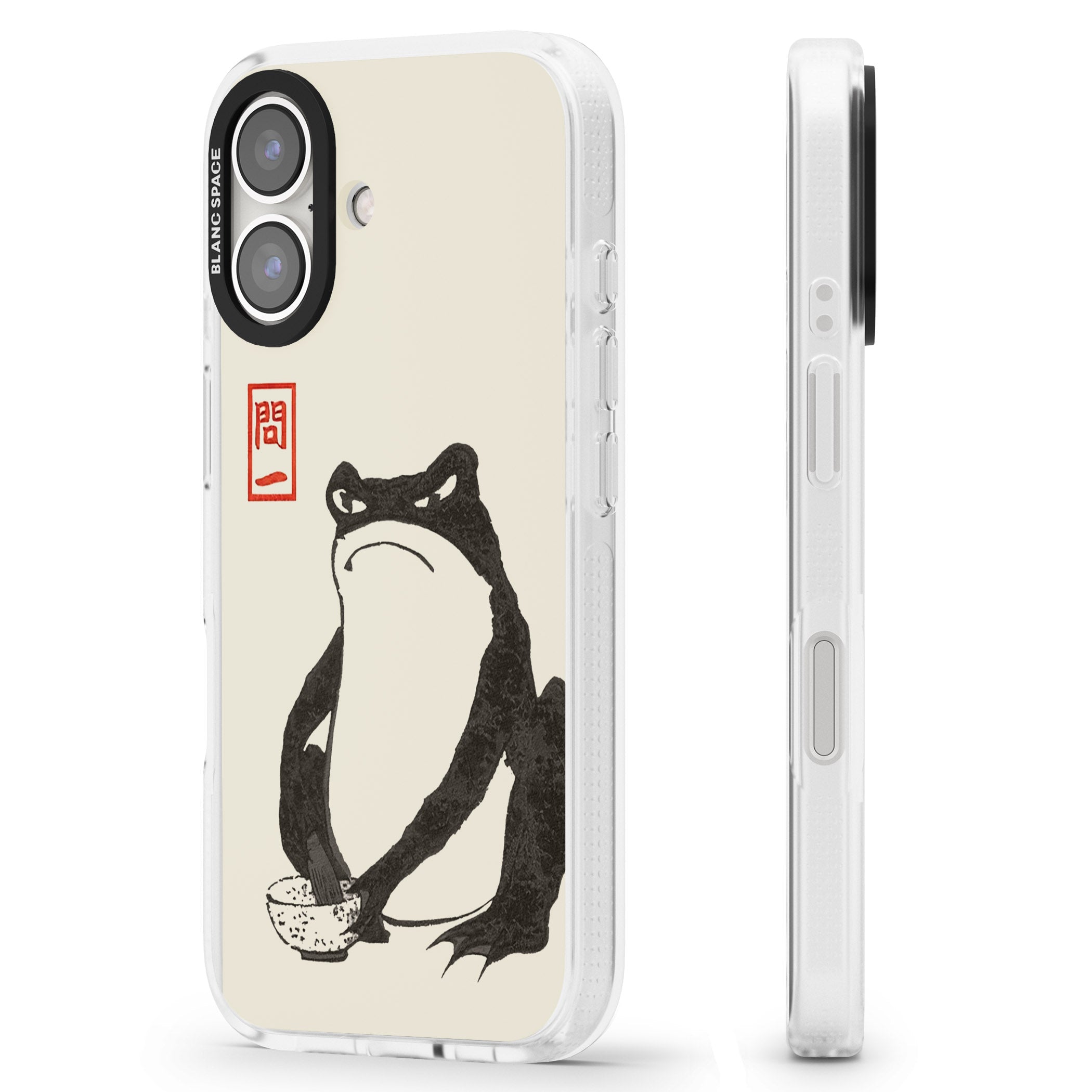 Matsumoto Hoji Grumpy Toad iPhone 16 / 16 Plus Clear Case Impact Air - Blanc Space