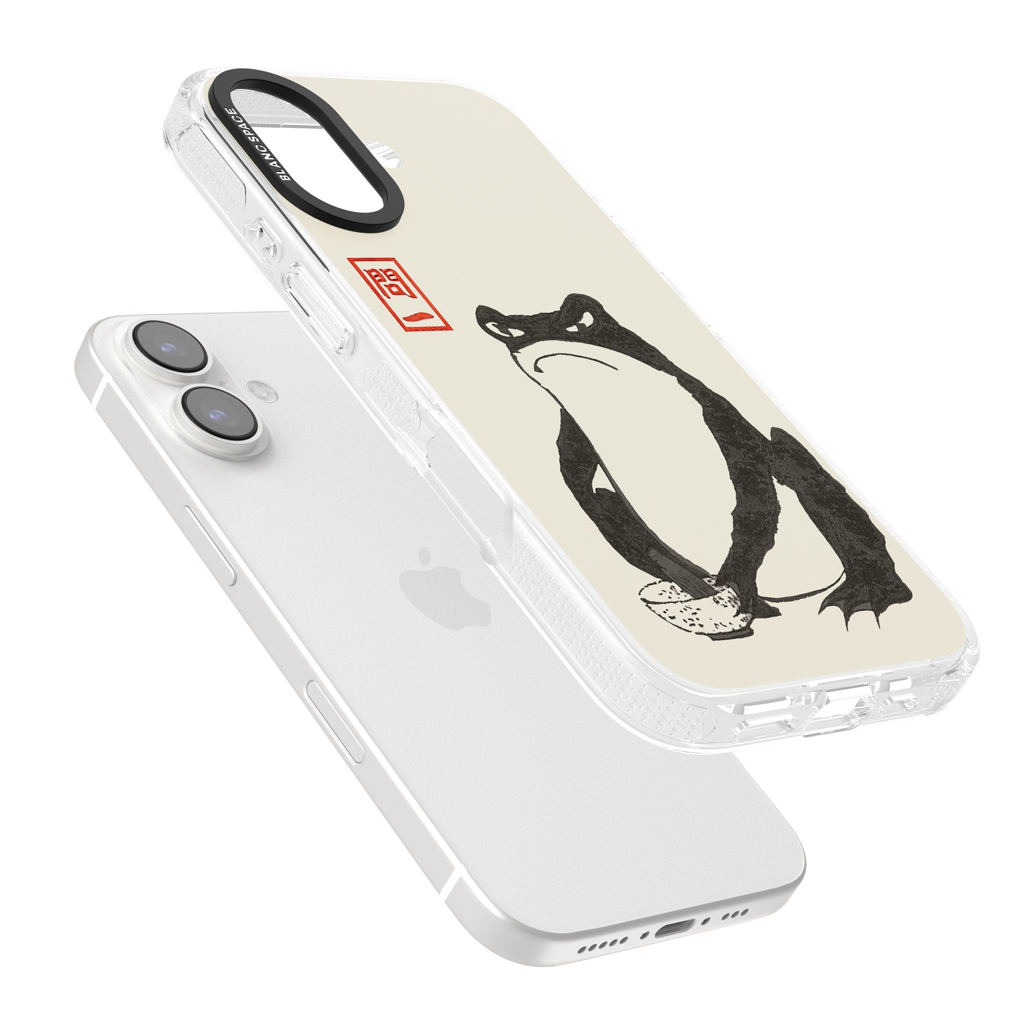 Matsumoto Hoji Grumpy Toad iPhone 16 / 16 Plus Clear Case Impact Air - Blanc Space