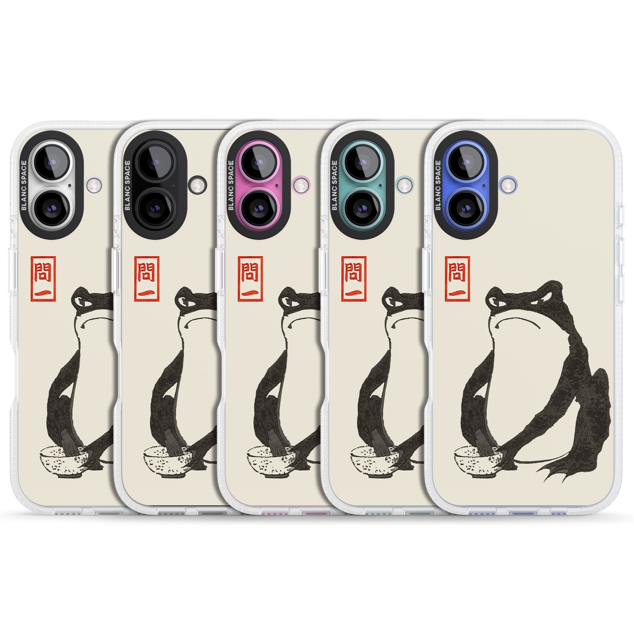 Matsumoto Hoji Grumpy Toad iPhone 16 / 16 Plus Clear Case Impact Air - Blanc Space