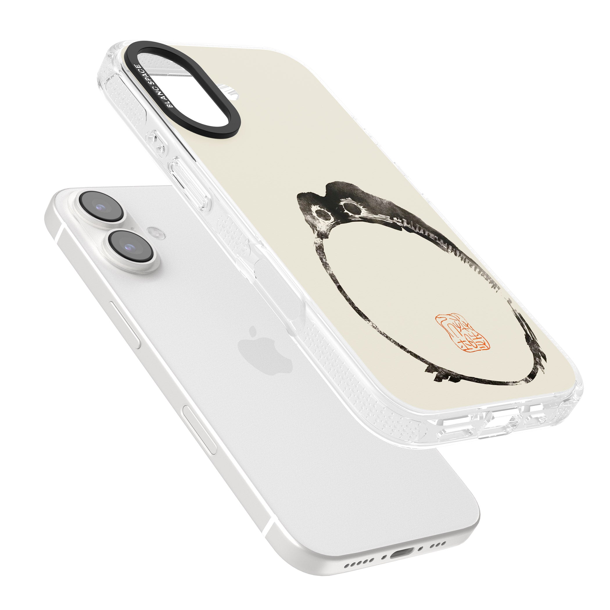 Matsumoto Hoji Round Frog iPhone 16 / 16 Plus Clear Case Impact Air - Blanc Space