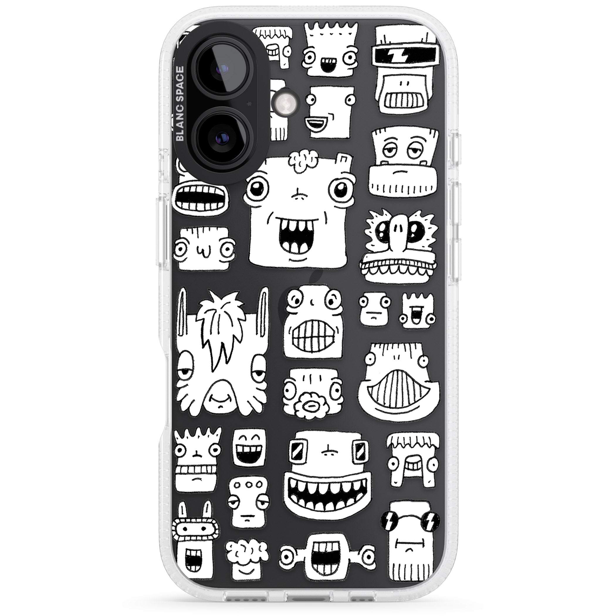 Burst Heads iPhone 16 / 16 Plus Clear Case Impact Air - Blanc Space