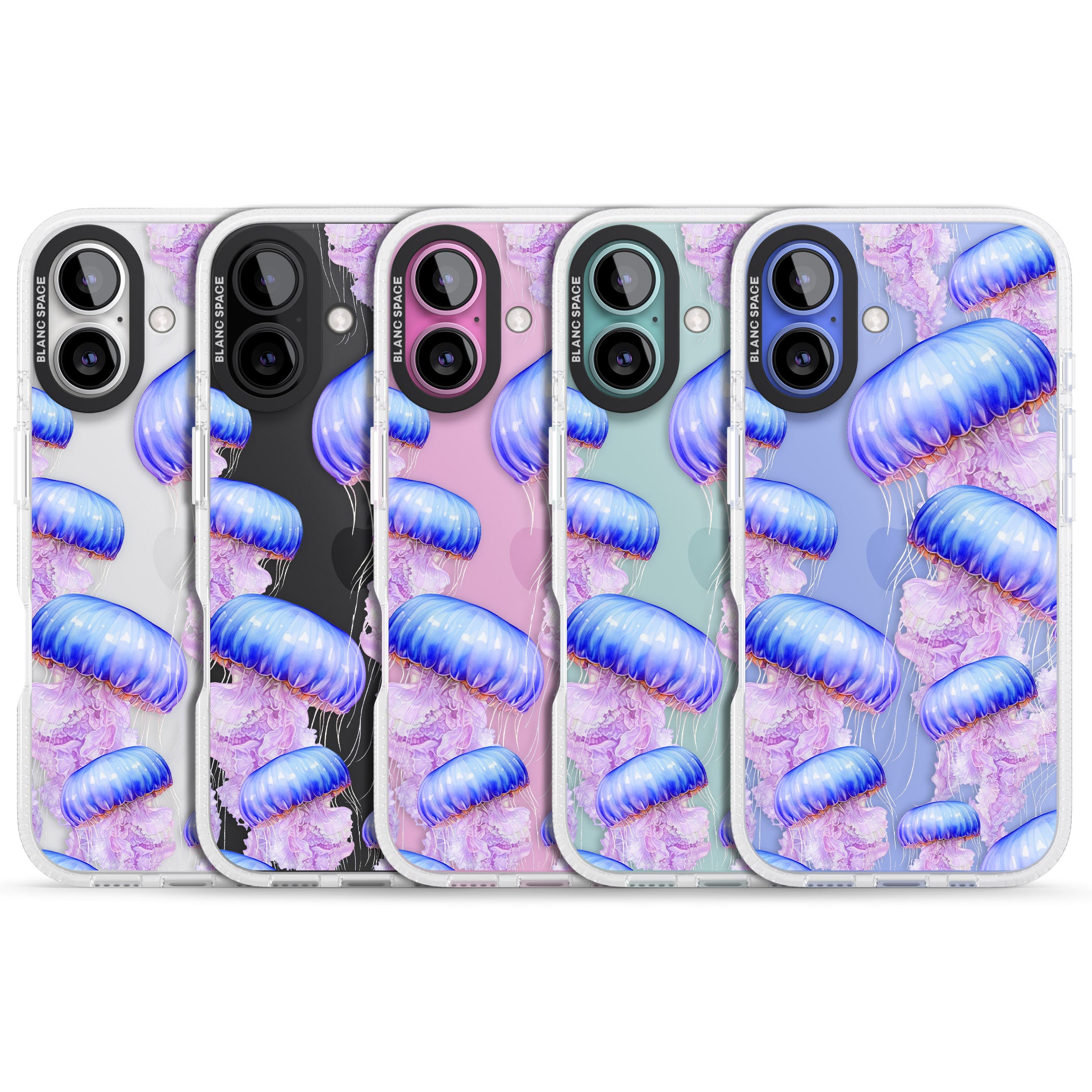 Jellyfish iPhone 16 / 16 Plus Clear Case Impact Air - Blanc Space