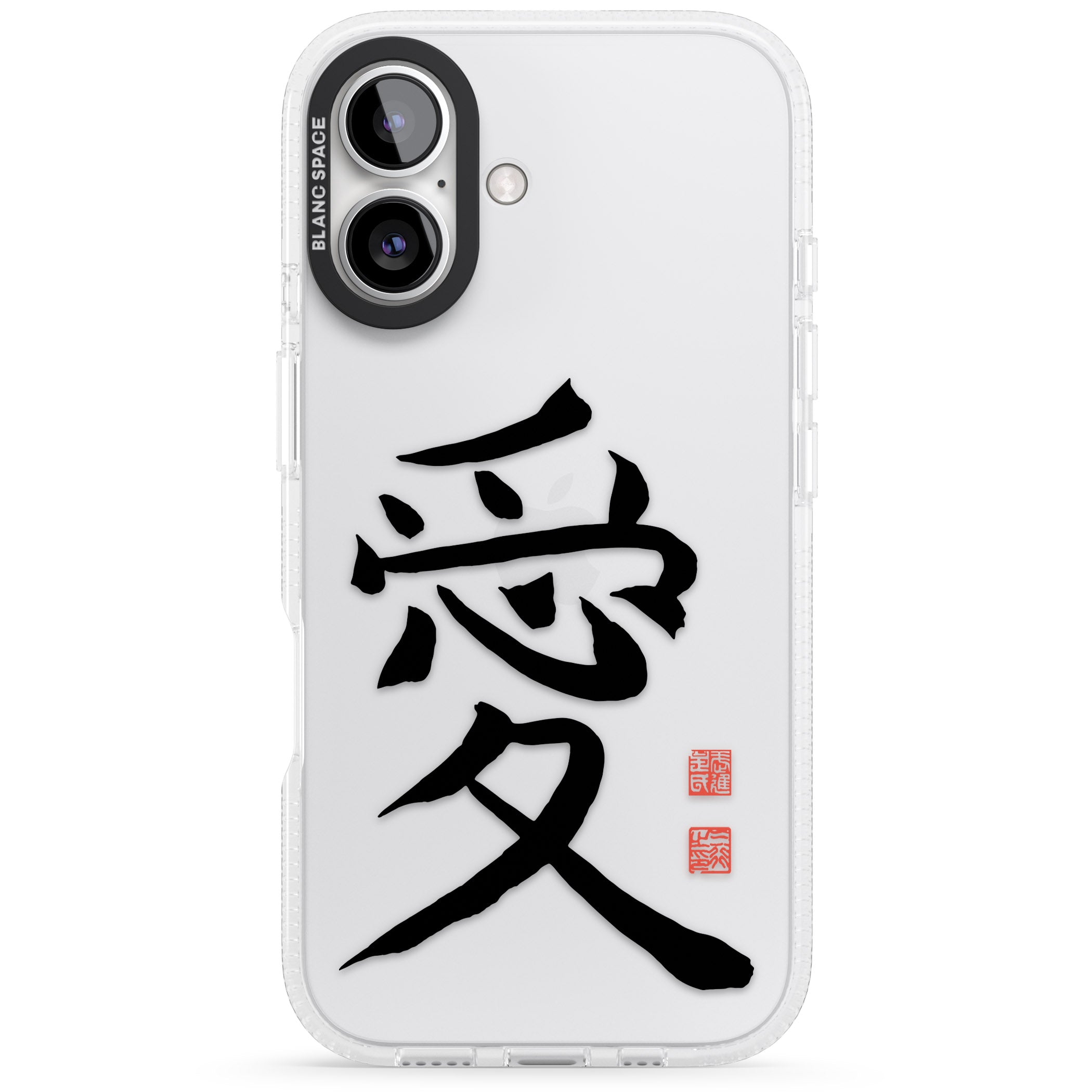 Japanese Kanji - Love iPhone 16 / 16 Plus Clear Case Impact Air - Blanc Space
