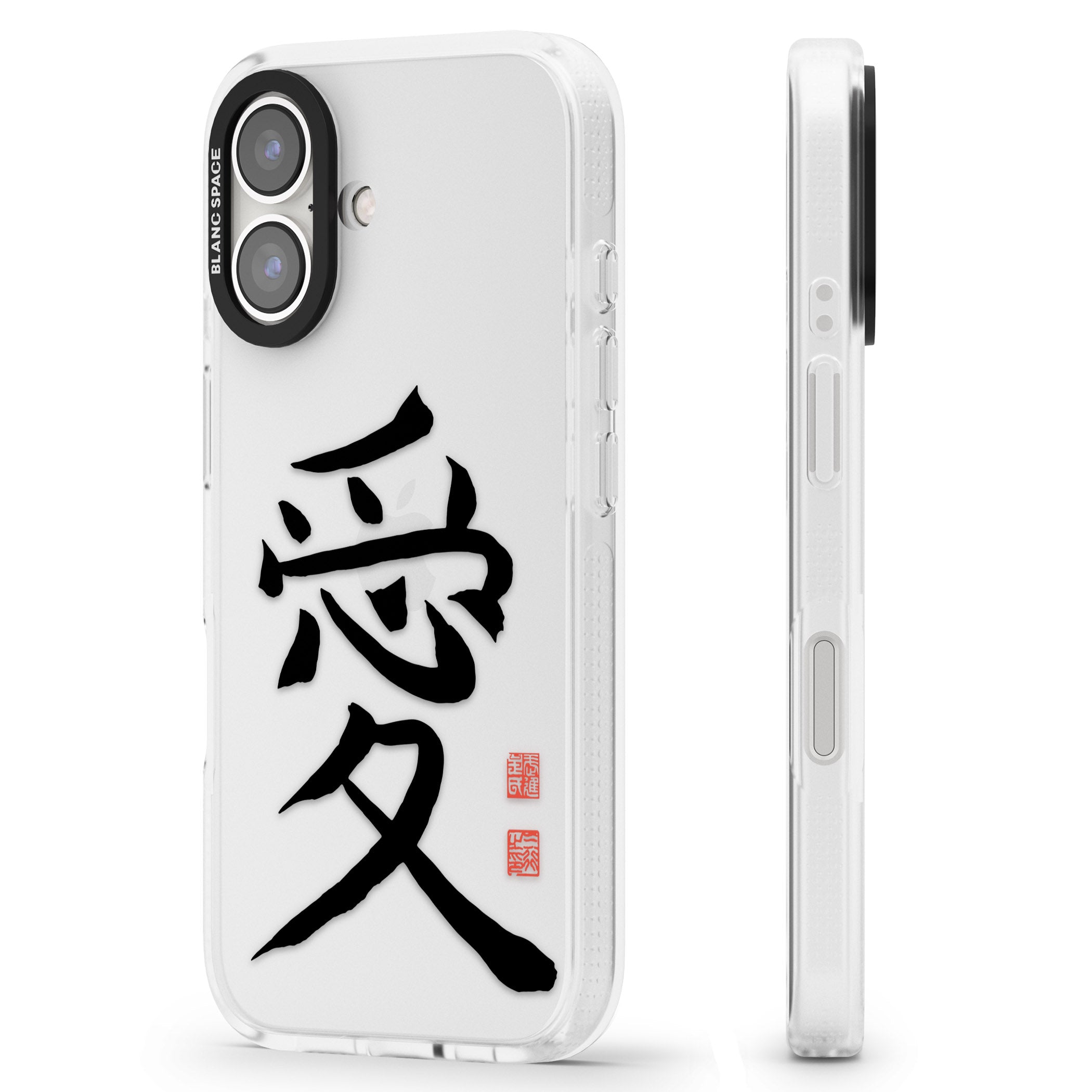 Japanese Kanji - Love iPhone 16 / 16 Plus Clear Case Impact Air - Blanc Space