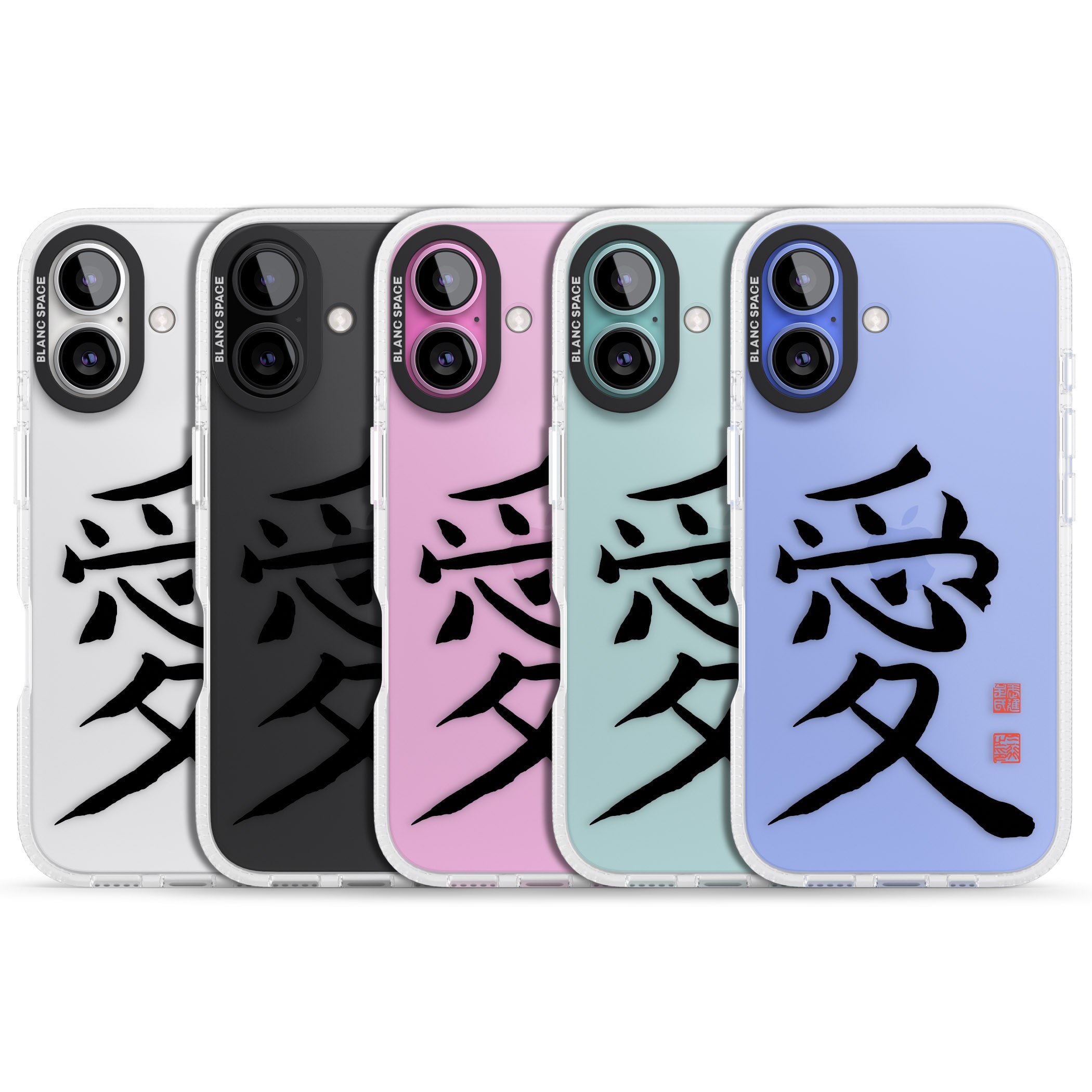 Japanese Kanji - Love iPhone 16 / 16 Plus Clear Case Impact Air - Blanc Space