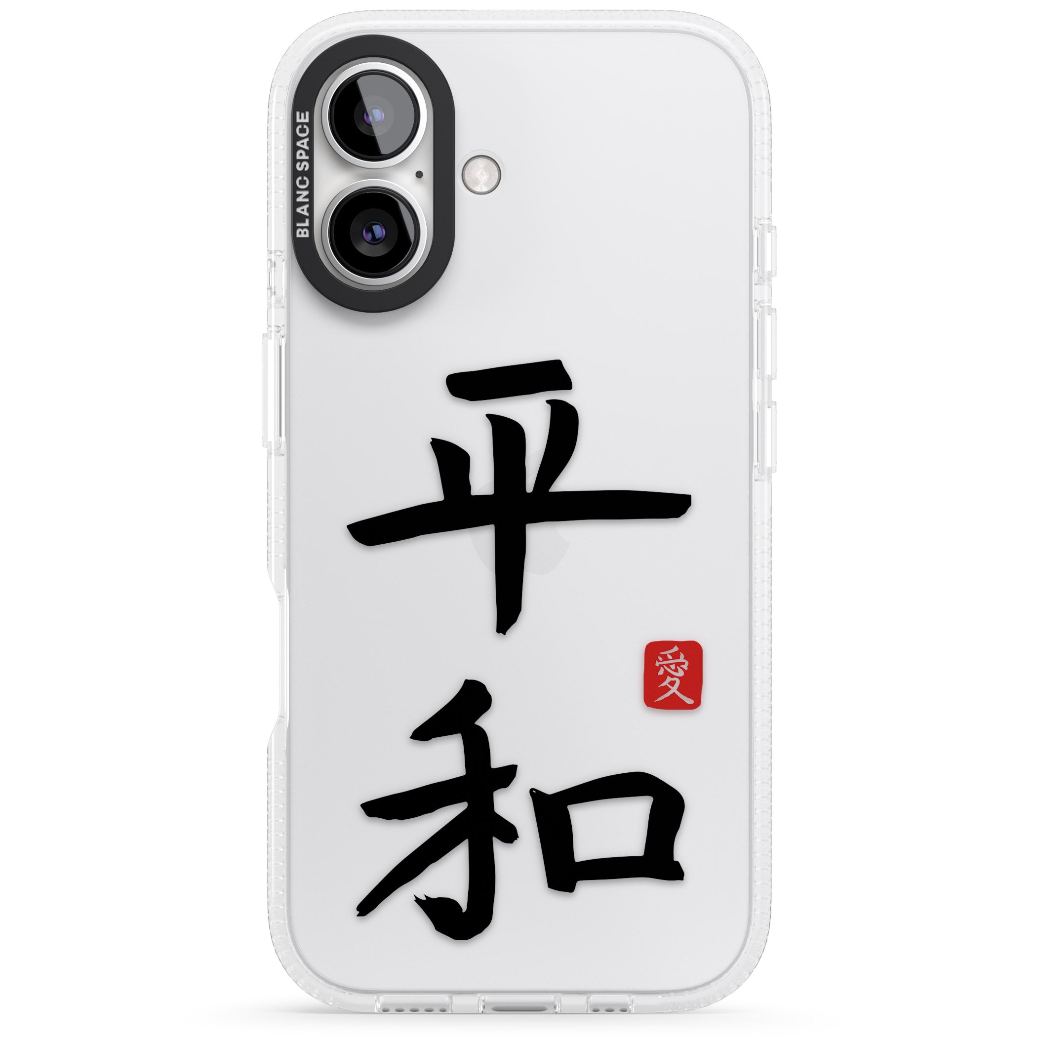 Japanese Kanji - Peace iPhone 16 / 16 Plus Clear Case Impact Air - Blanc Space