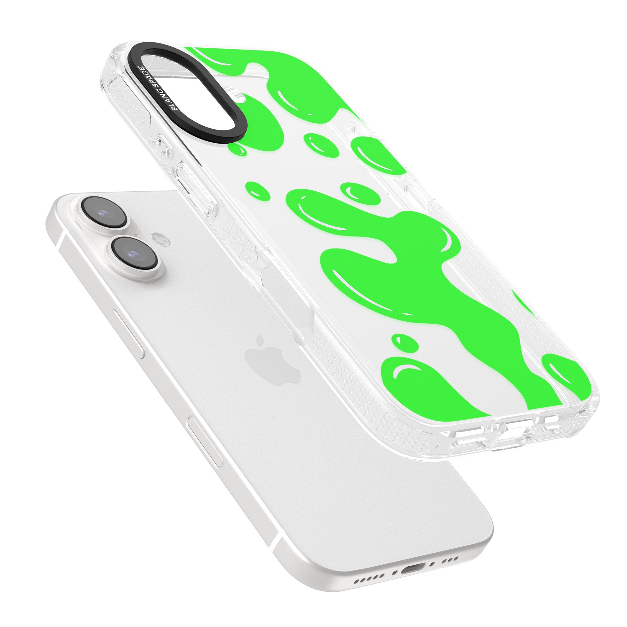 Green Lava Lamp iPhone 16 / 16 Plus Clear Case Impact Air - Blanc Space