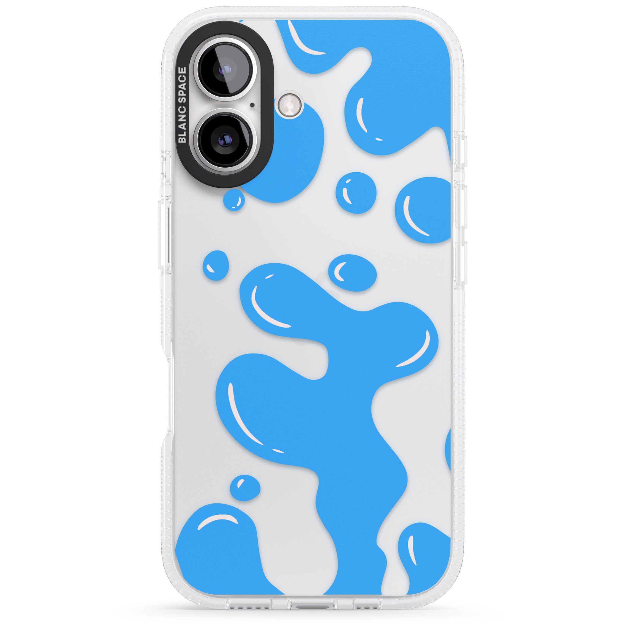 Blue Lava Lamp iPhone 16 / 16 Plus Clear Case Impact Air - Blanc Space