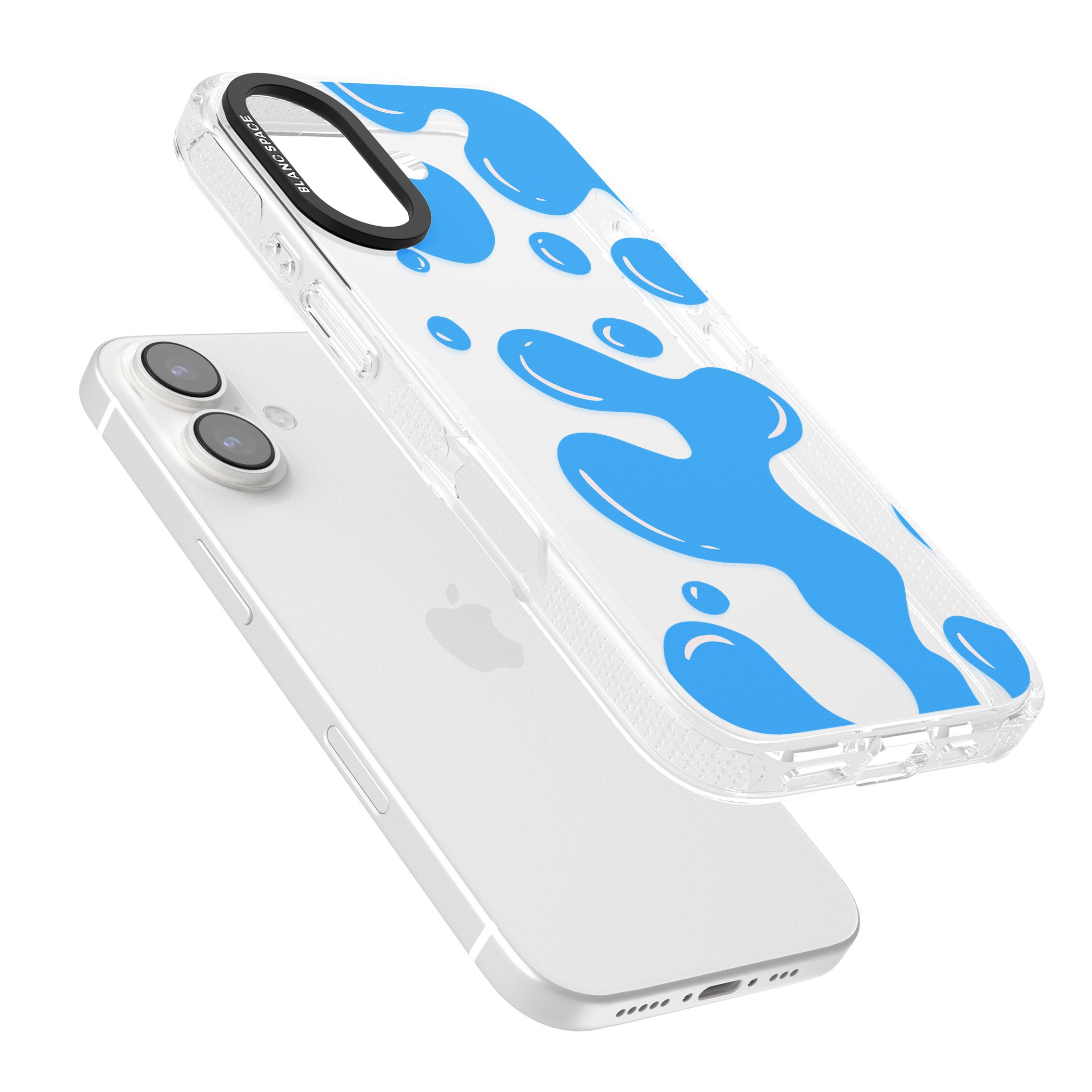 Blue Lava Lamp iPhone 16 / 16 Plus Clear Case Impact Air - Blanc Space