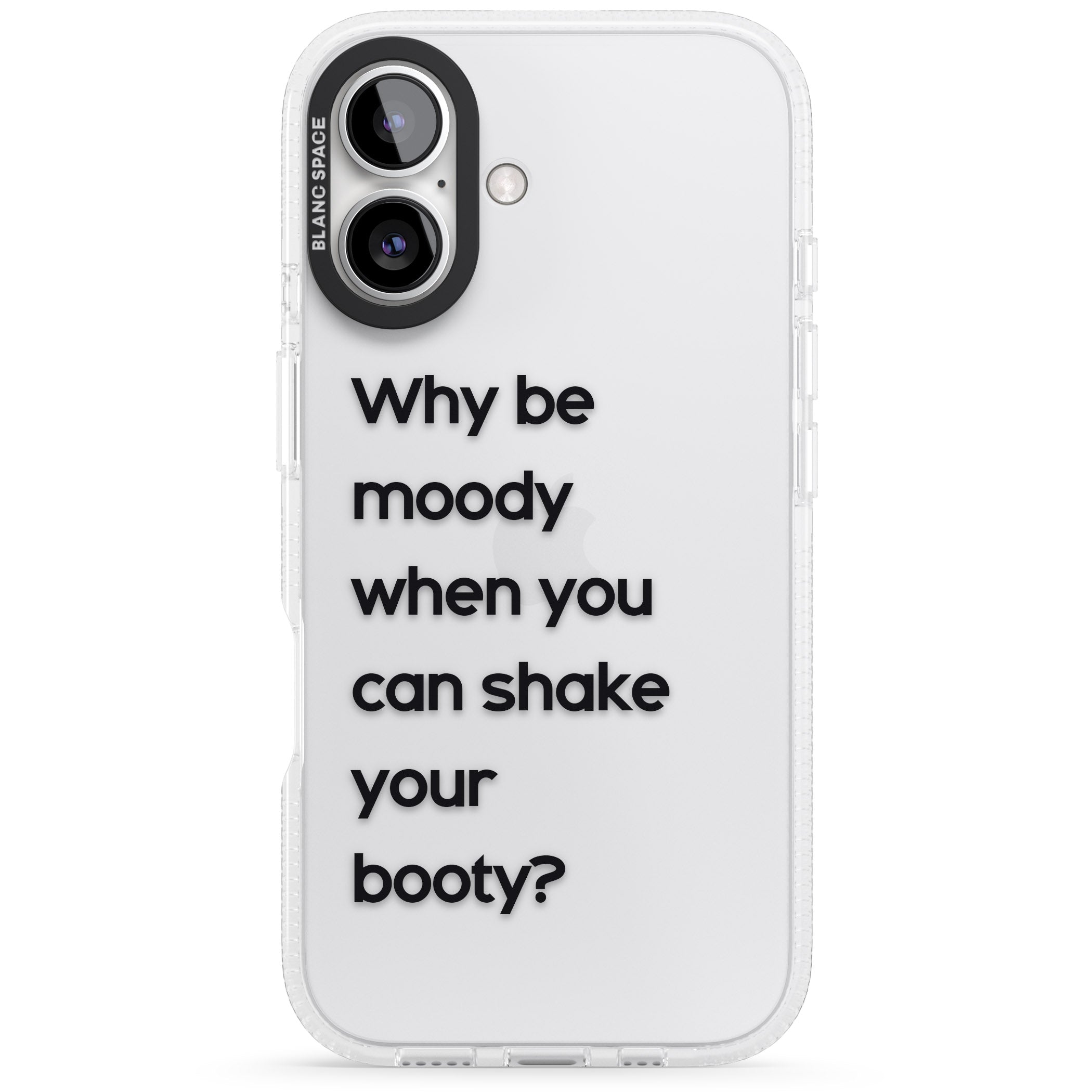 Why be moody? iPhone 16 / 16 Plus Clear Case Impact Air - Blanc Space