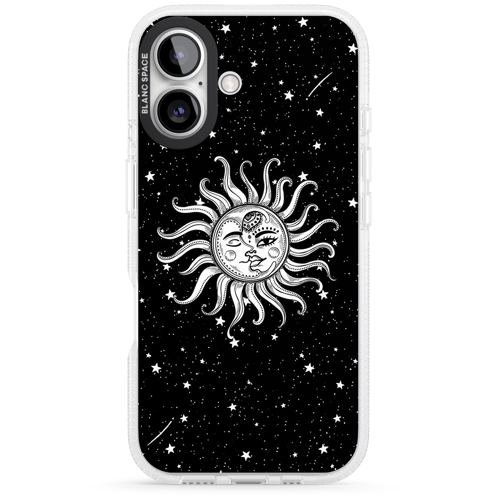Mystic Sun Moon iPhone 16 / 16 Plus Clear Case Impact Air - Blanc Space