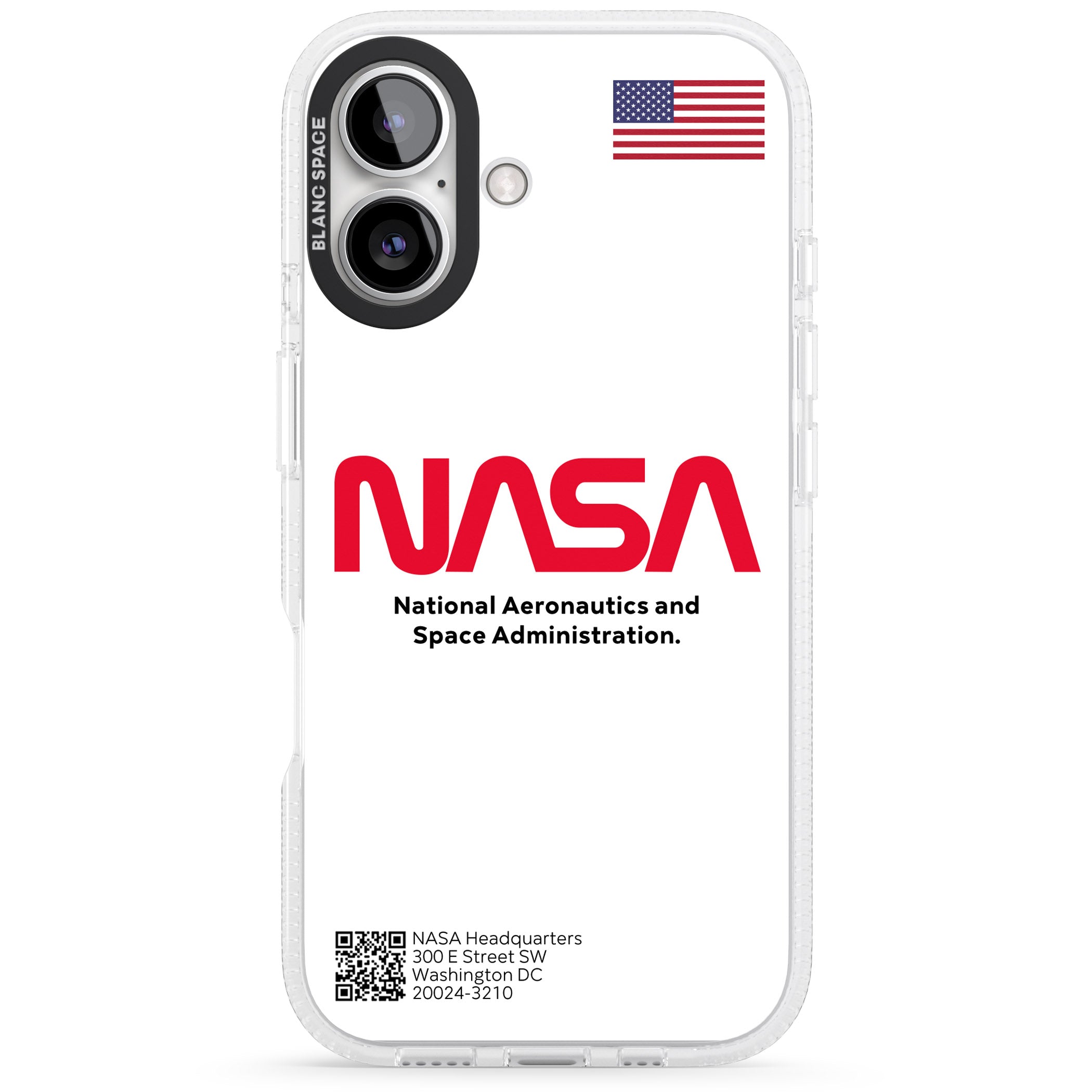 NASA The Worm iPhone 16 / 16 Plus Clear Case Impact Air - Blanc Space