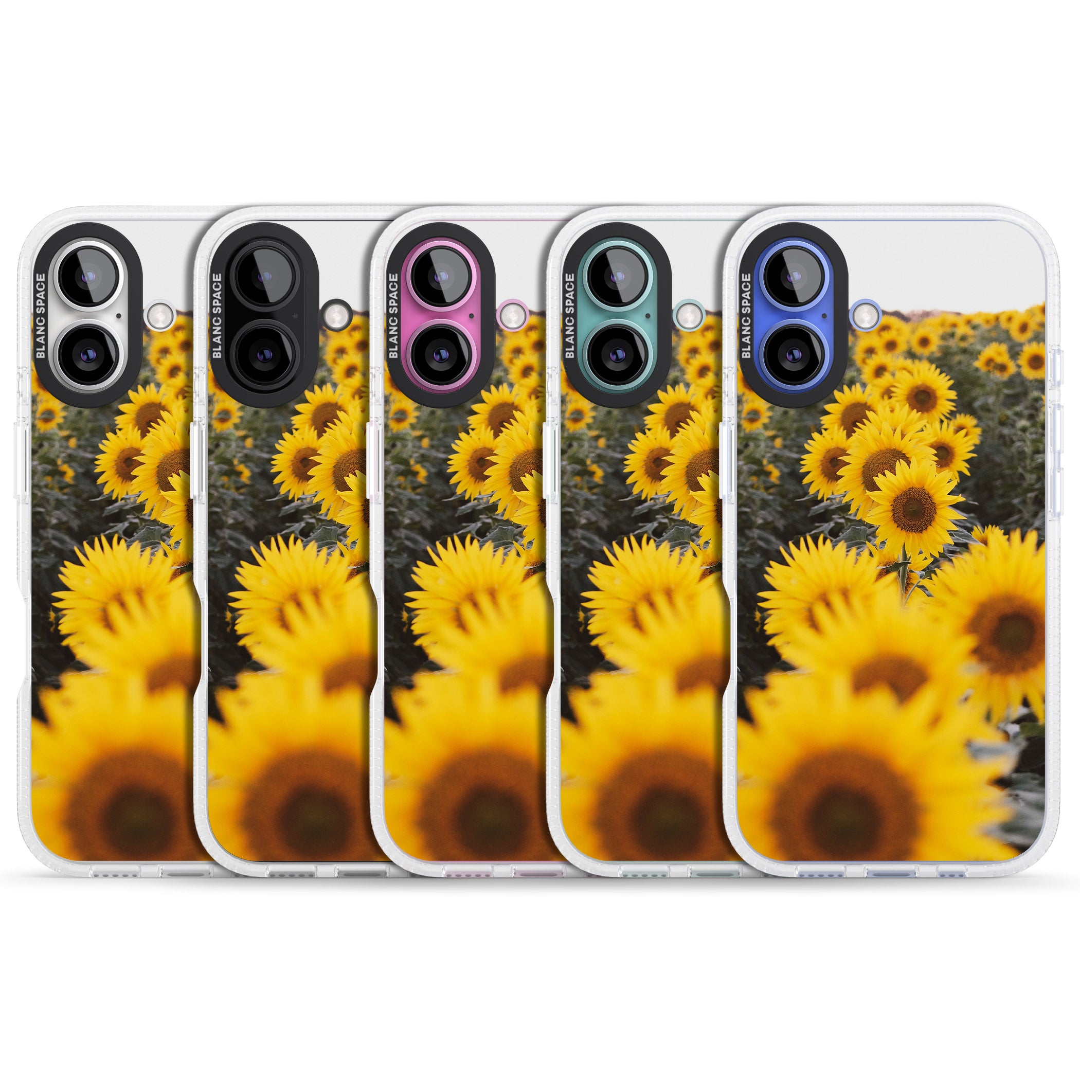 Sunflower Field Photograph iPhone 16 / 16 Plus Clear Case Impact Air - Blanc Space