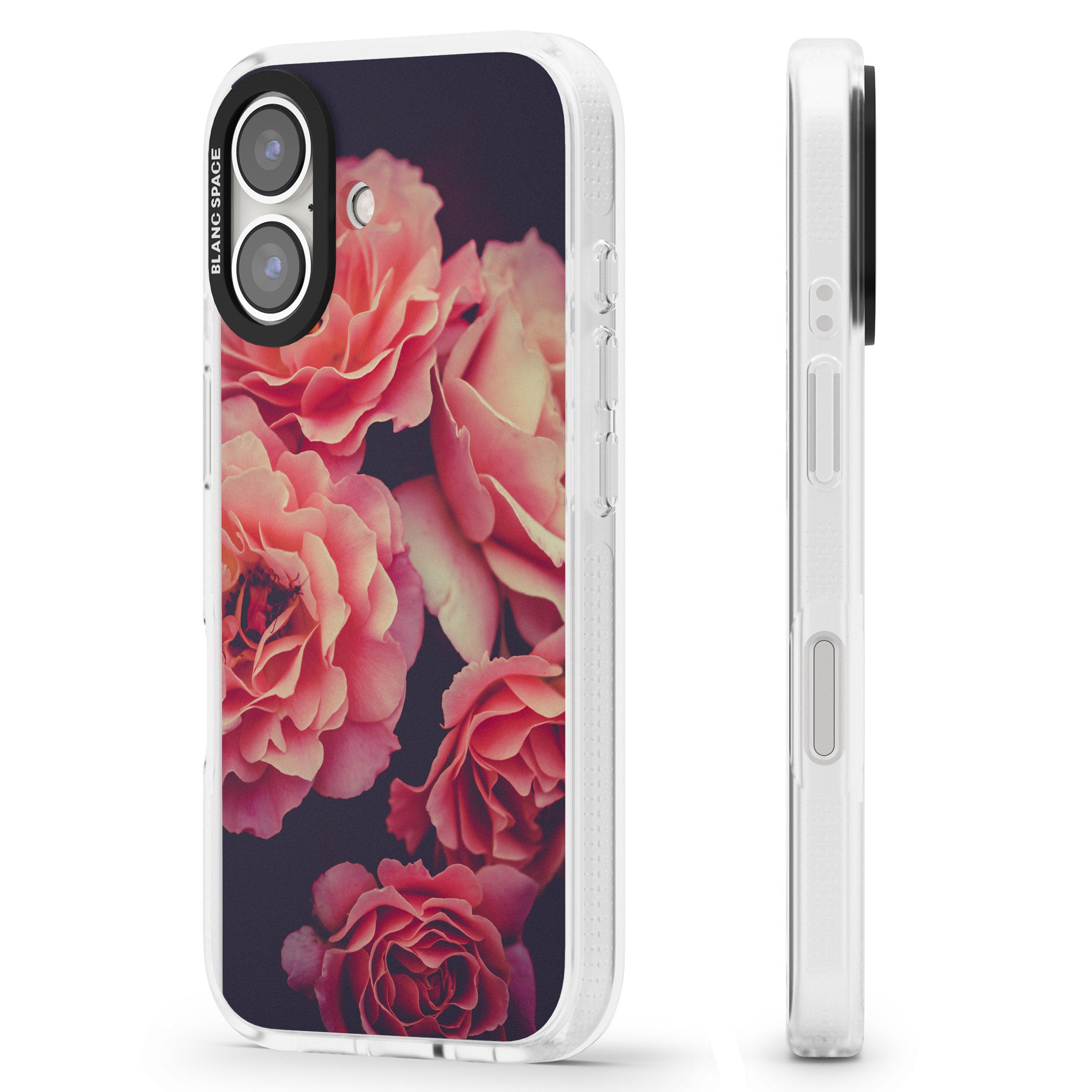 Pink Roses Photograph iPhone 16 / 16 Plus Clear Case Impact Air - Blanc Space