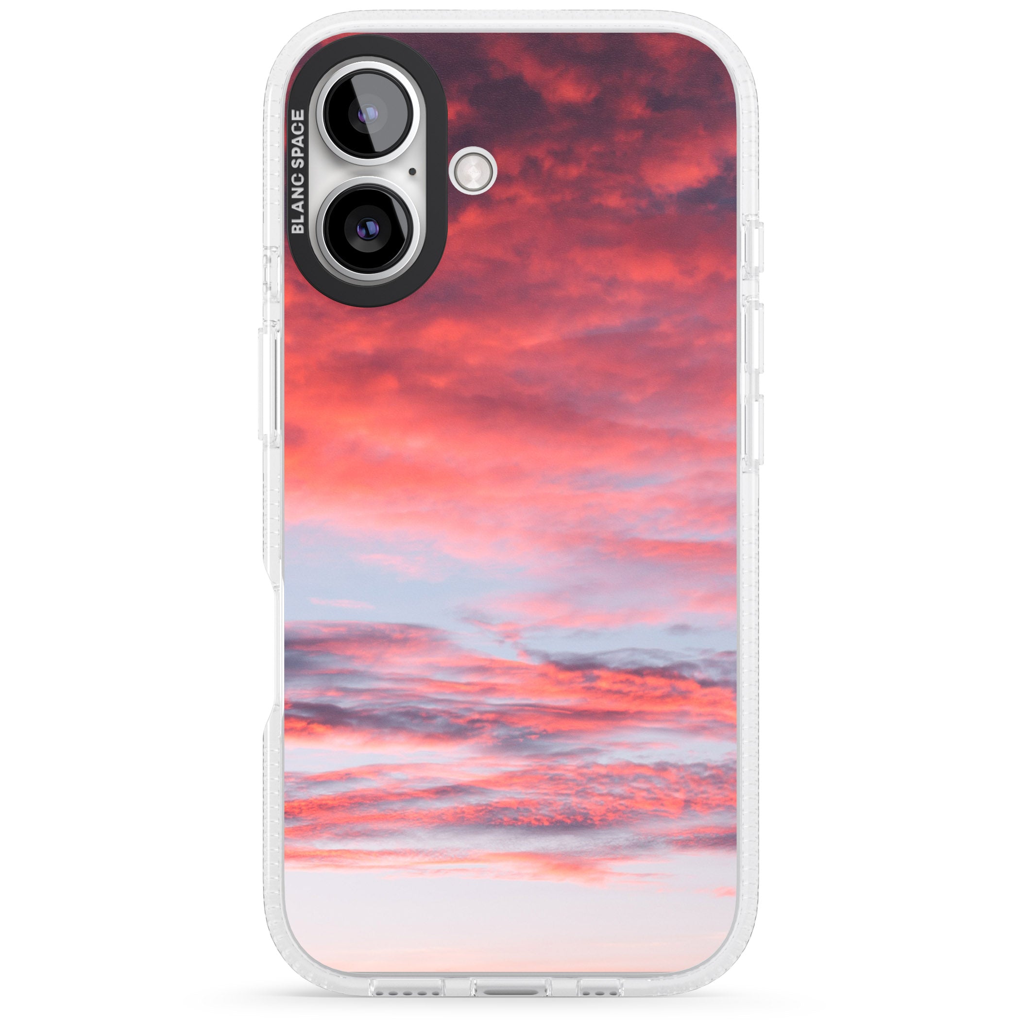 Pink Cloudy Sunset Photograph iPhone 16 / 16 Plus Clear Case Impact Air - Blanc Space
