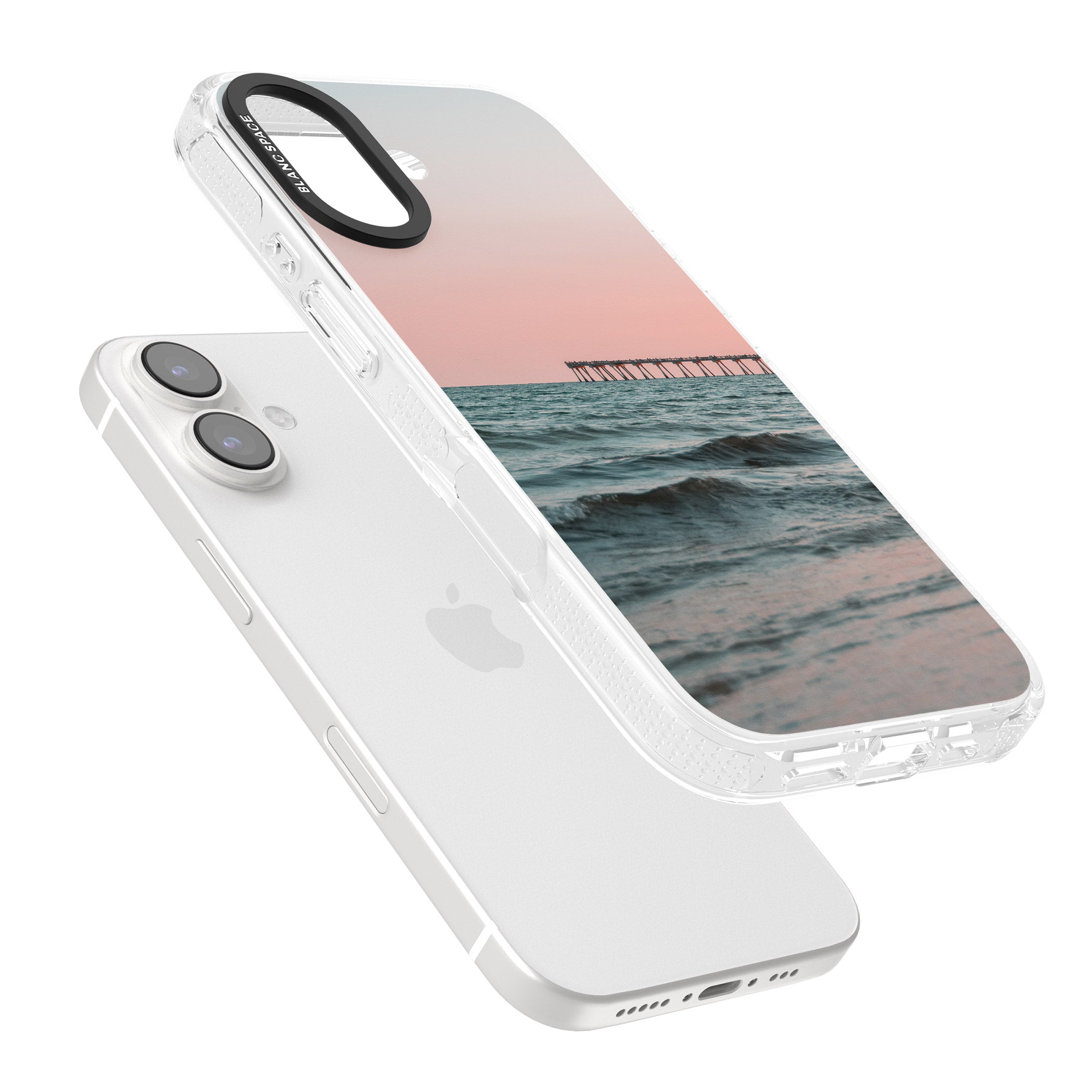Beach Pier Photograph iPhone 16 / 16 Plus Clear Case Impact Air - Blanc Space