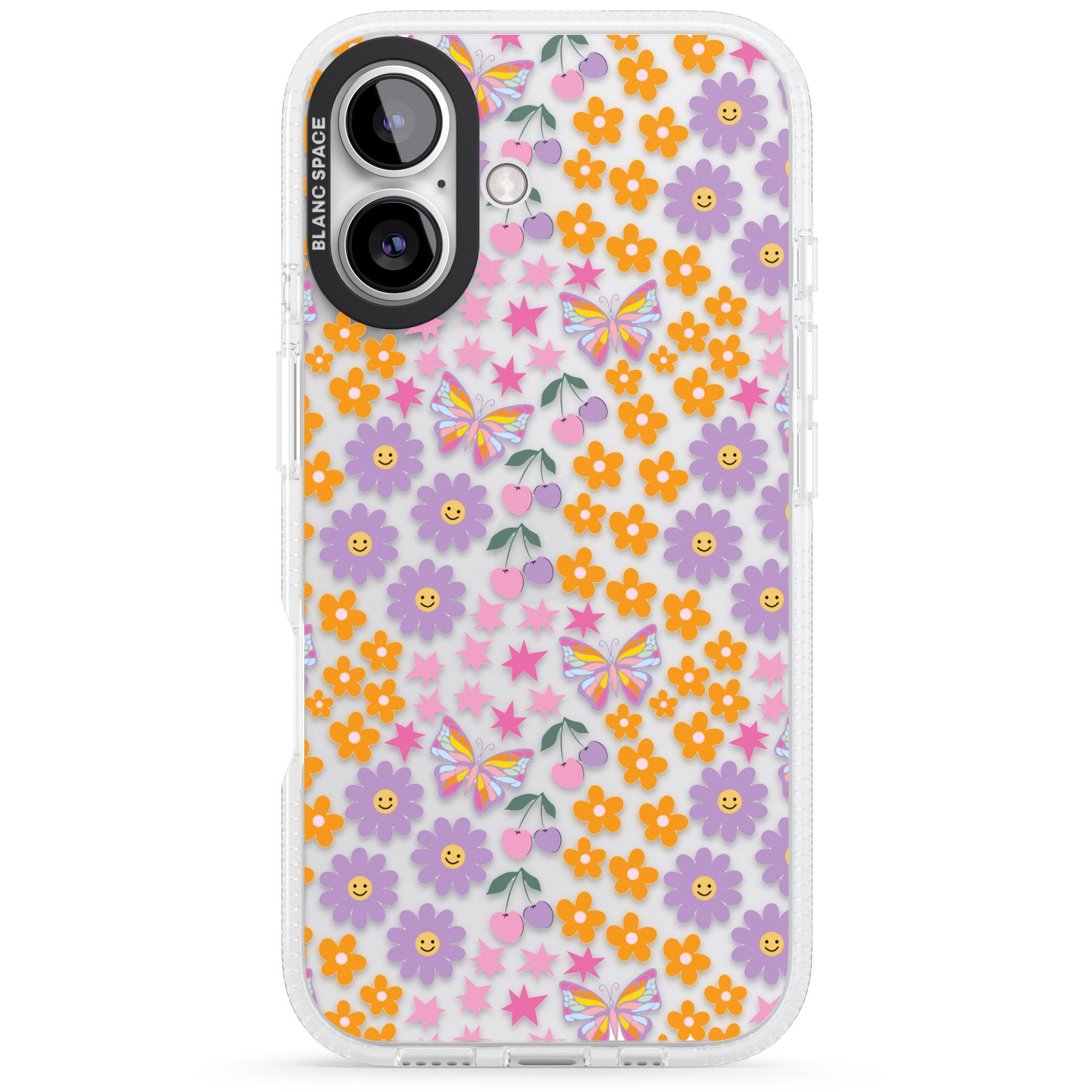 Botanical Bombardment iPhone 16 / 16 Plus Clear Case Impact Air - Blanc Space