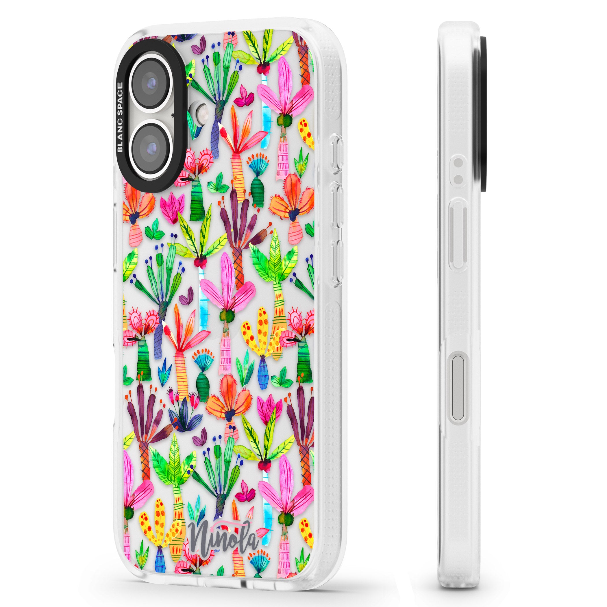 Palms Garden iPhone 16 / 16 Plus Clear Case Impact Air - Blanc Space