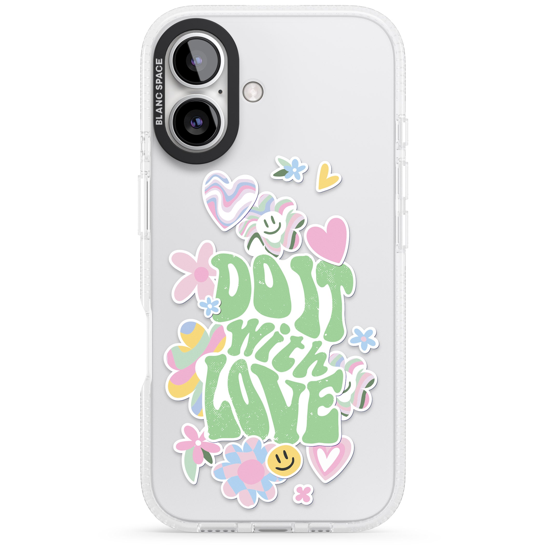 Do It With Love iPhone 16 / 16 Plus Clear Case Impact Air - Blanc Space