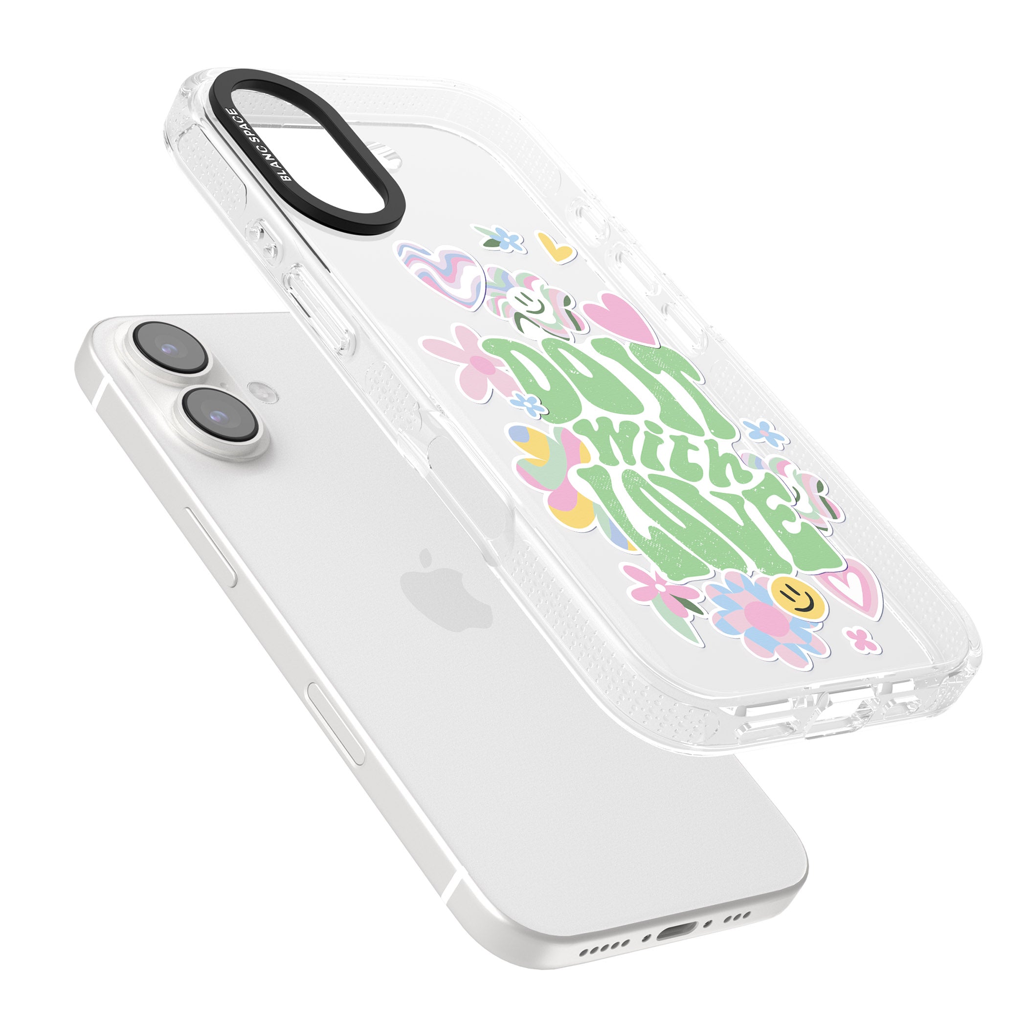 Do It With Love iPhone 16 / 16 Plus Clear Case Impact Air - Blanc Space