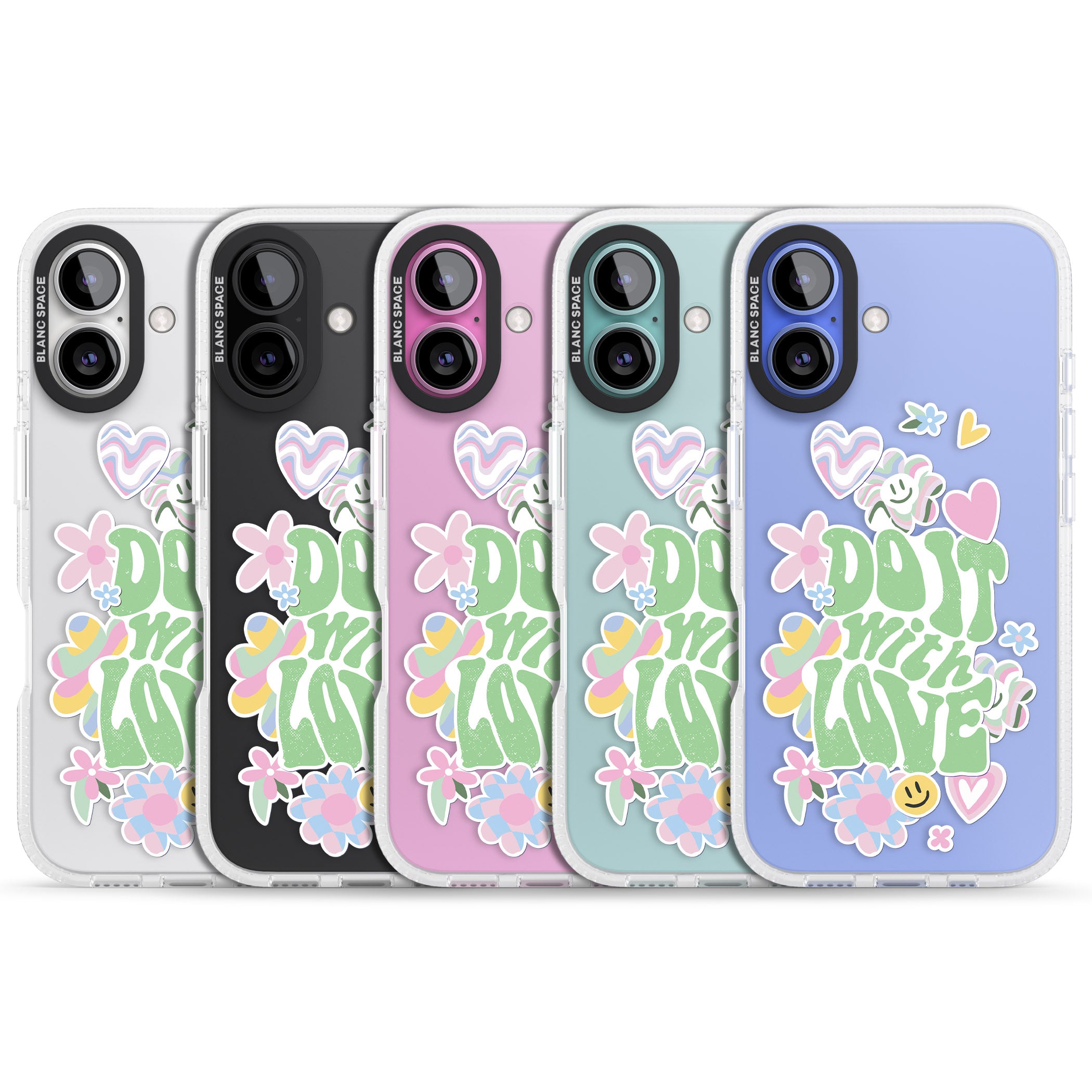 Do It With Love iPhone 16 / 16 Plus Clear Case Impact Air - Blanc Space