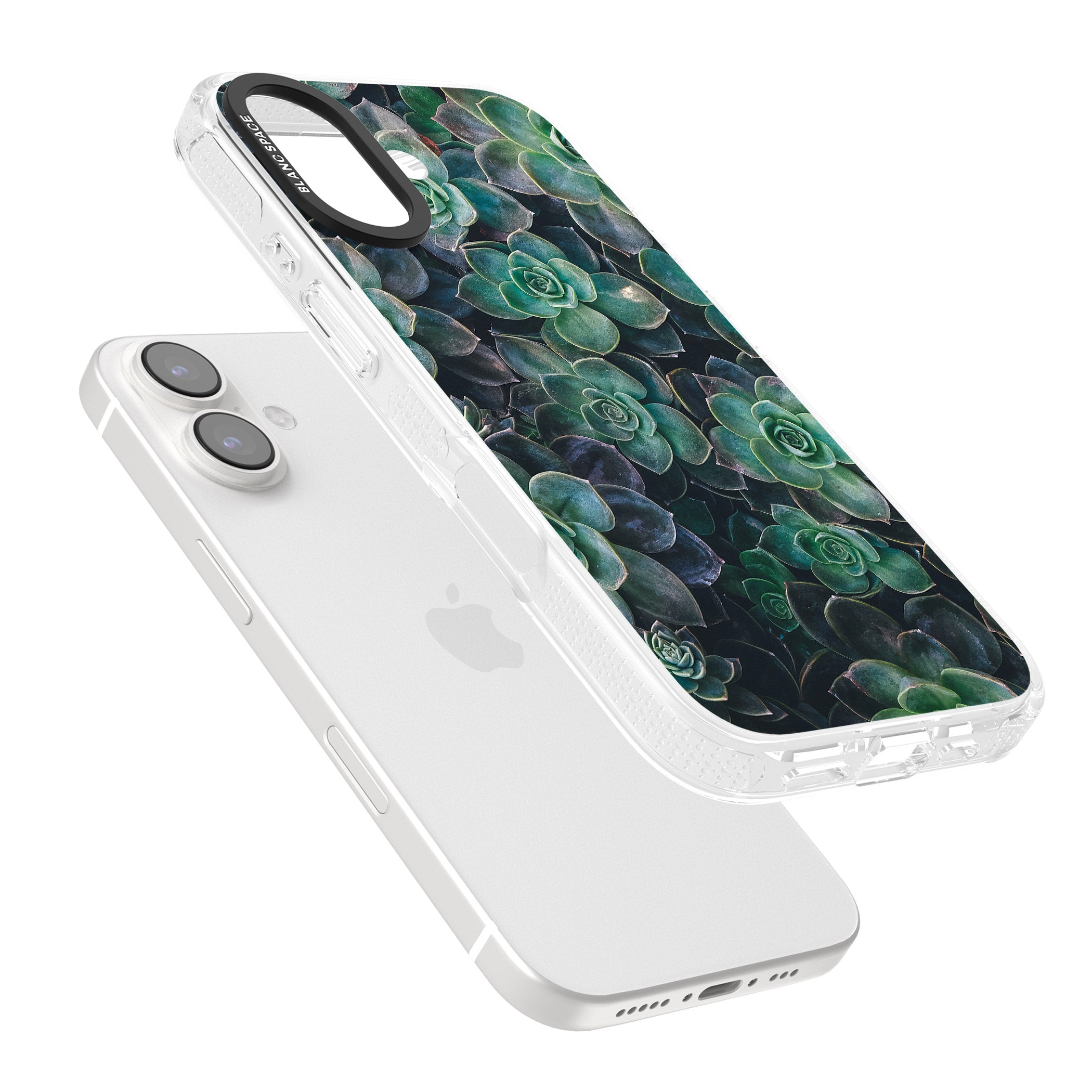 Succulents - Real Botanical Photographs iPhone 16 / 16 Plus Clear Case Impact Air - Blanc Space