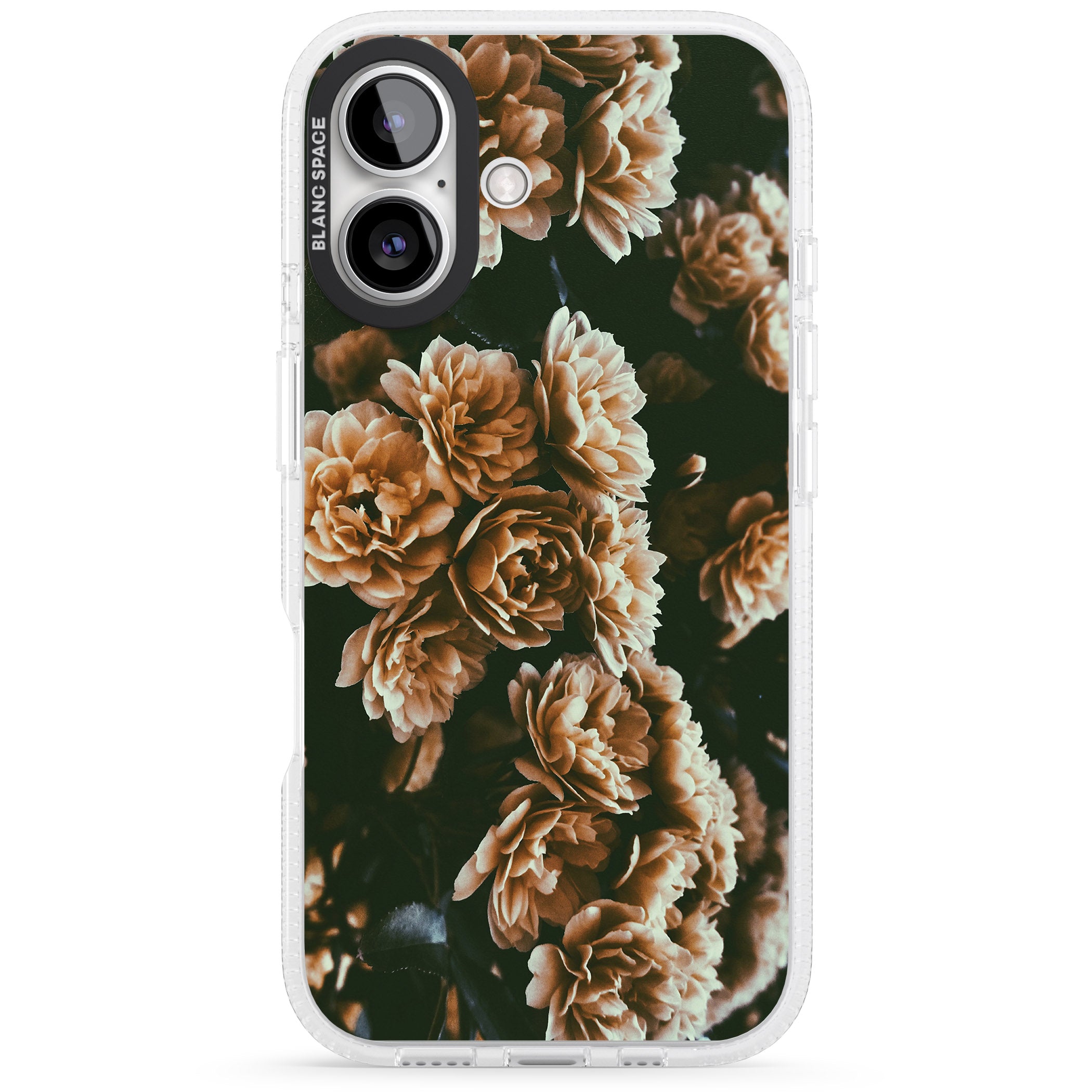 White Peonies - Real Floral Photographs iPhone 16 / 16 Plus Clear Case Impact Air - Blanc Space