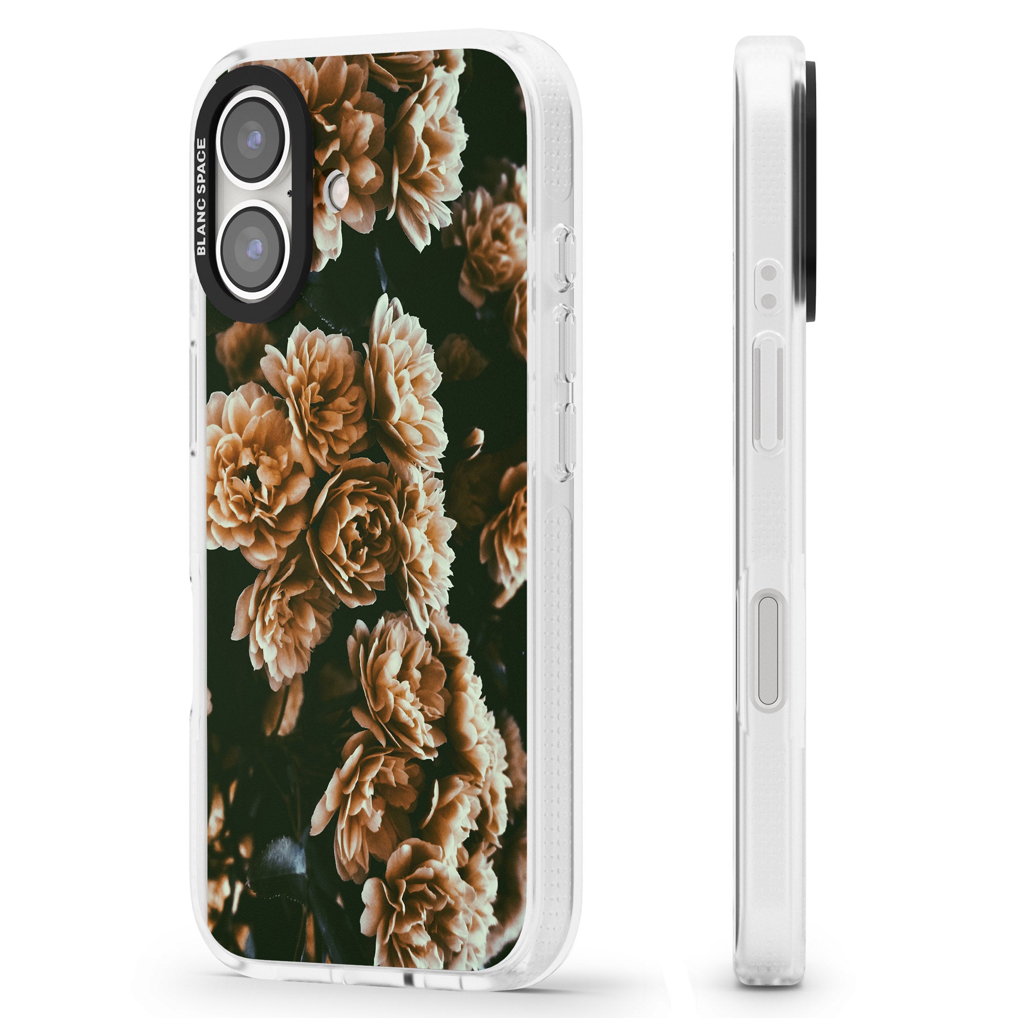White Peonies - Real Floral Photographs iPhone 16 / 16 Plus Clear Case Impact Air - Blanc Space